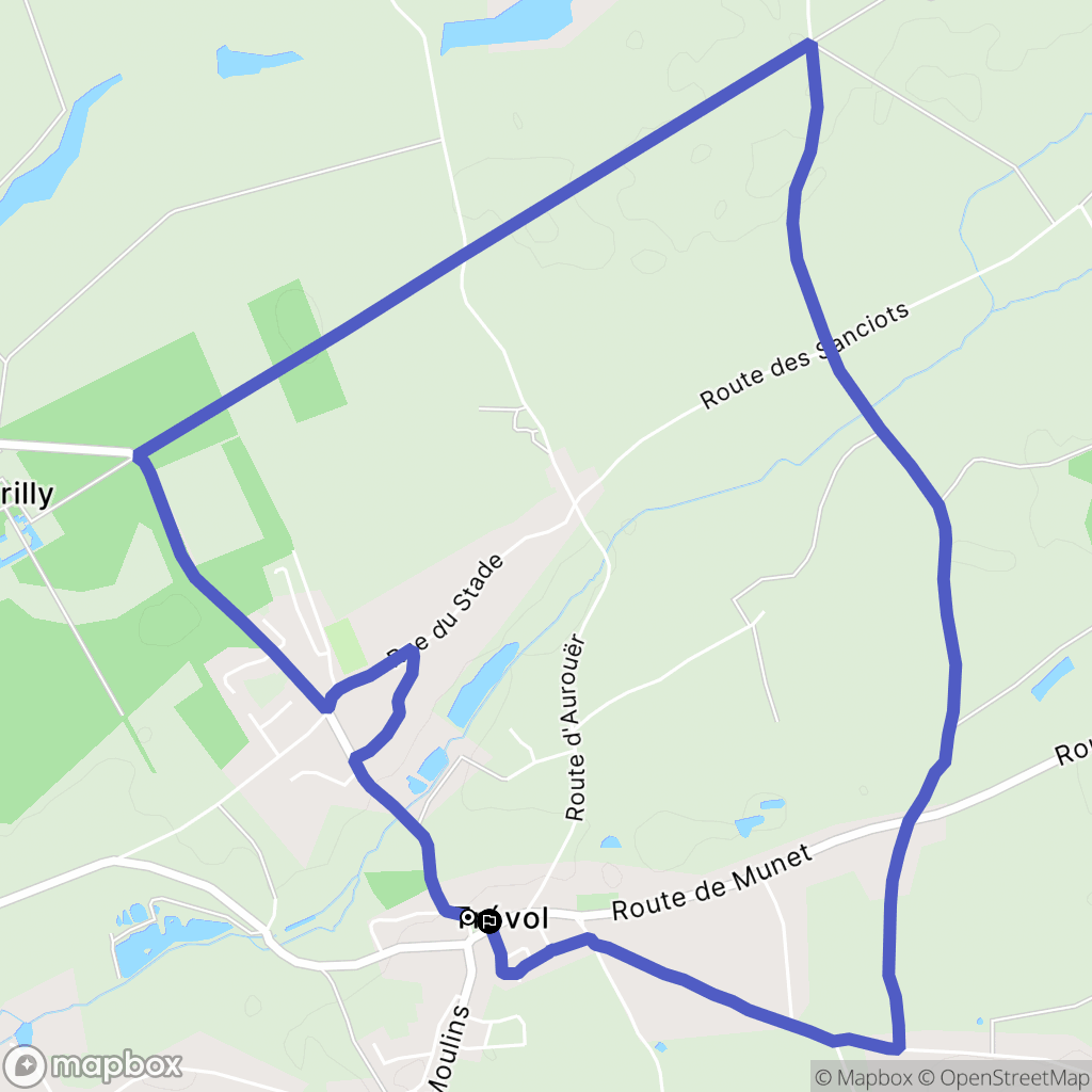 Trévol : carte du parcours de randonnée - France