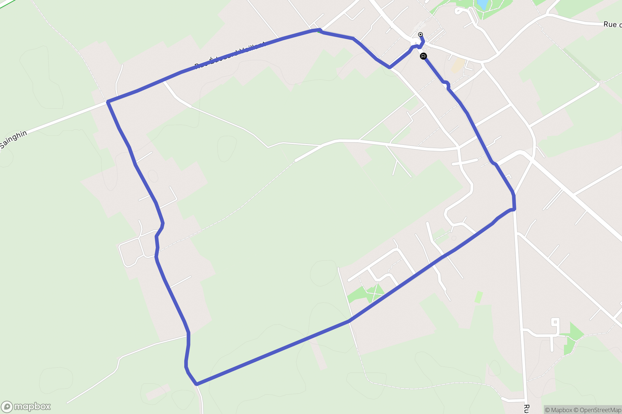 Sainghin-en-Weppes : carte du parcours de randonnée - France