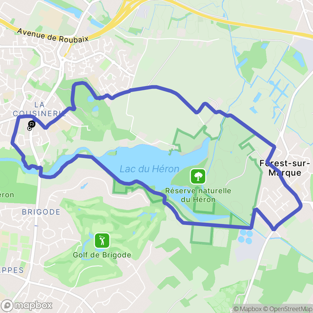 Villeneuve-d'Ascq : carte du parcours de randonnée - France