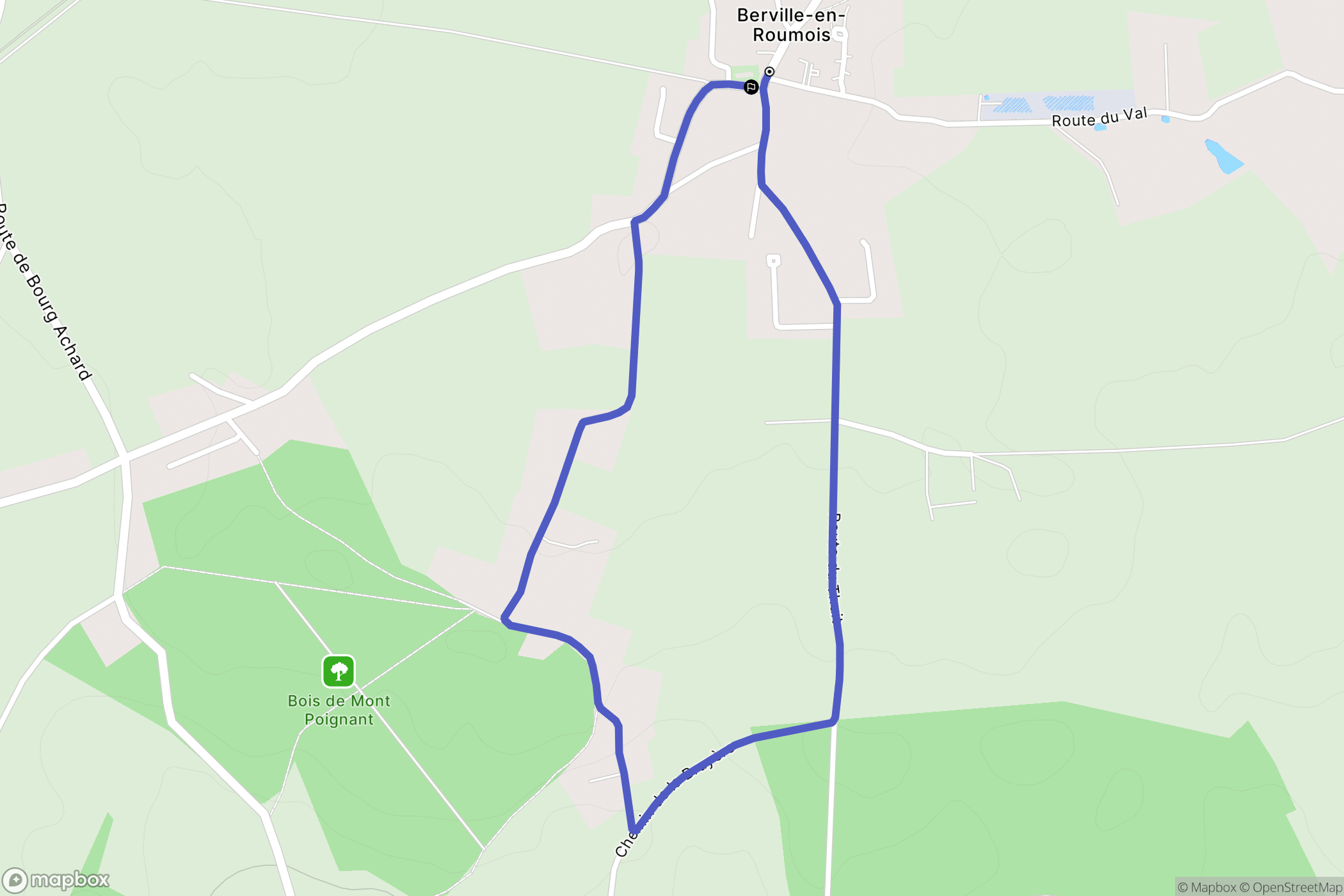 Les Monts du Roumois : carte du parcours de randonnée - France