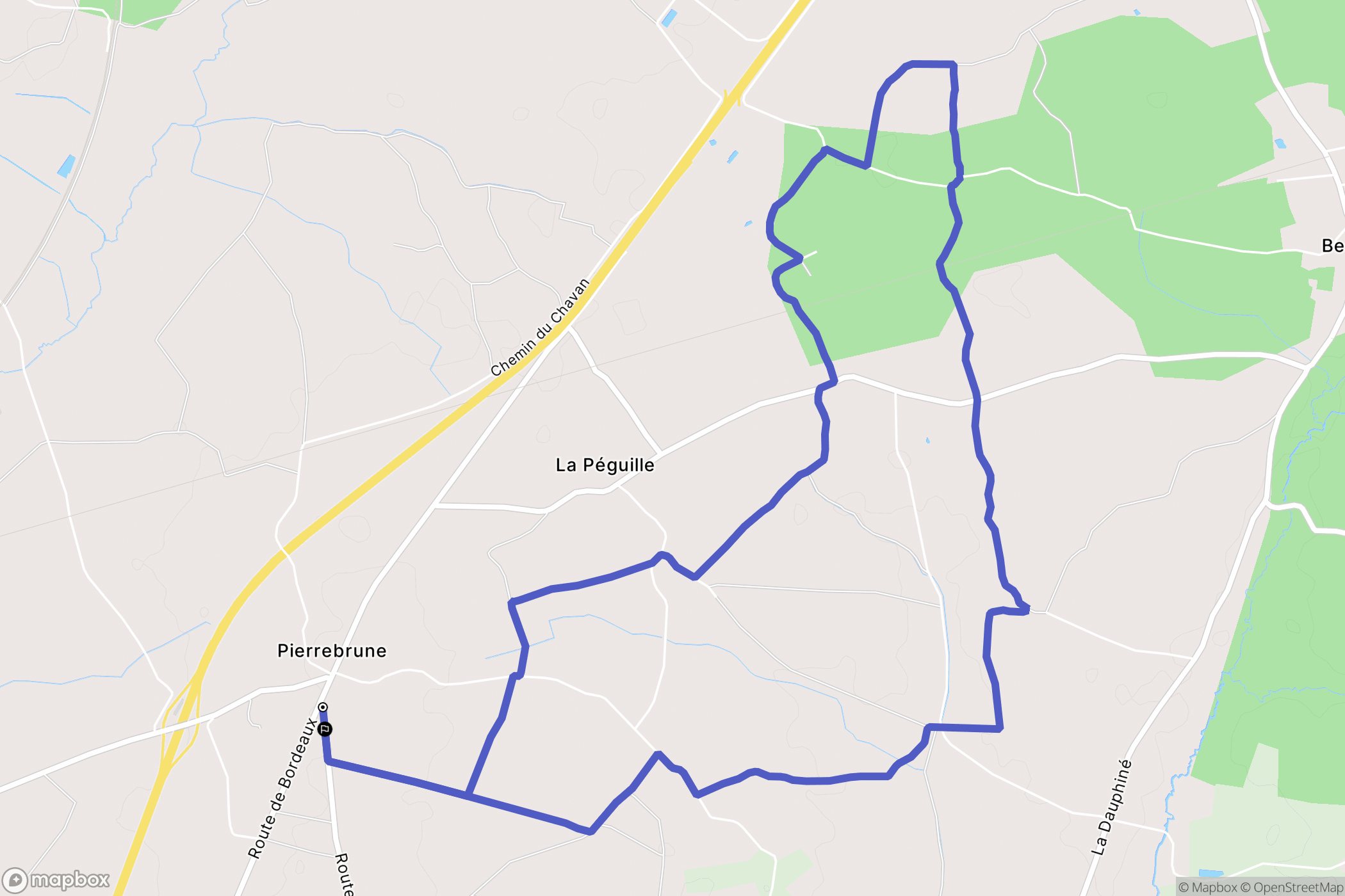 Laruscade : carte du parcours de randonnée - France