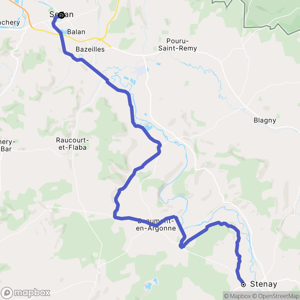Laneuville-sur-Meuse : carte du parcours de randonnée - France
