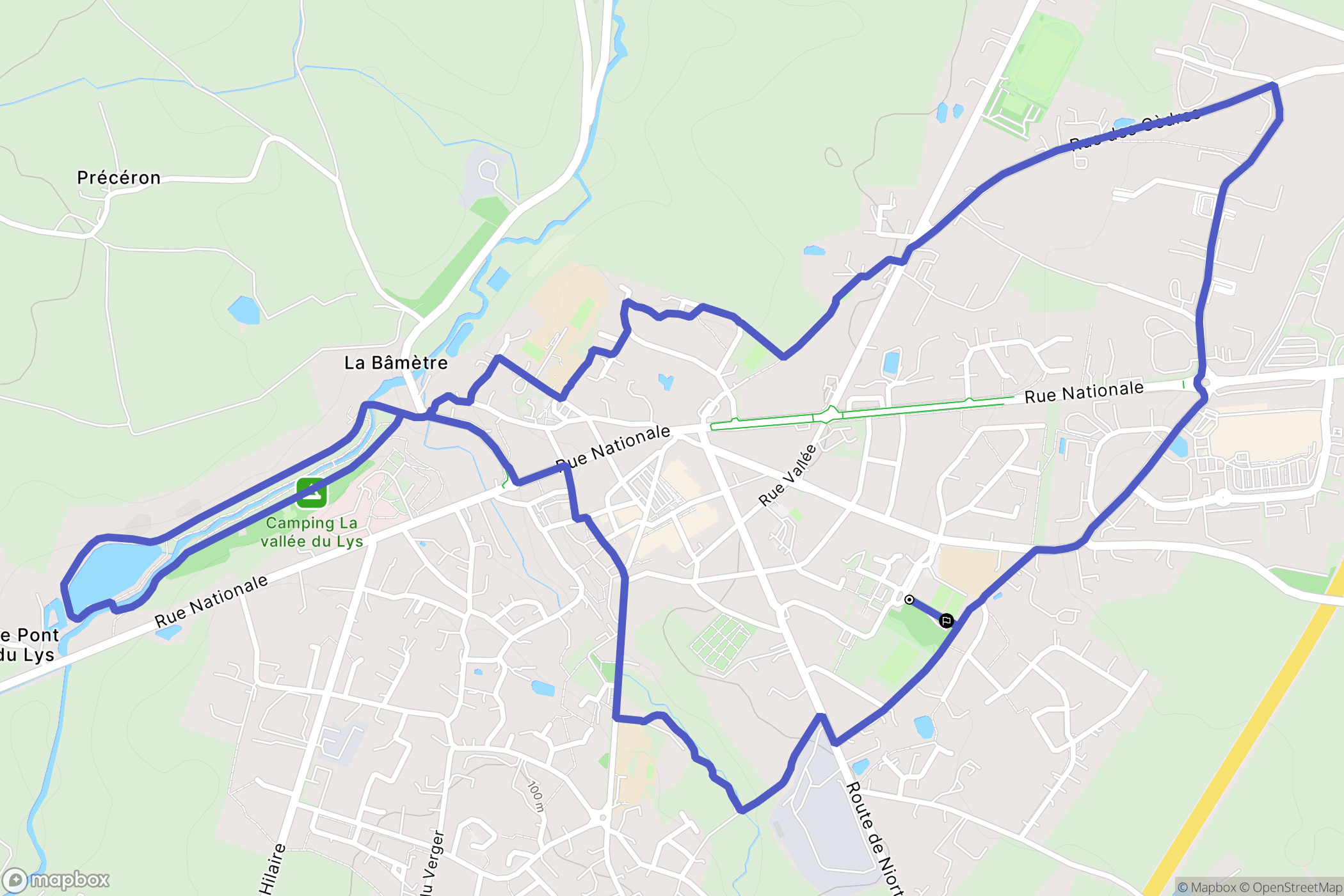 Lys-Haut-Layon : carte du parcours de randonnée - France
