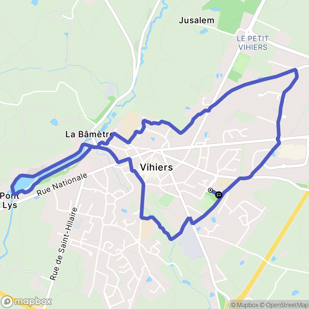 Lys-Haut-Layon : carte du parcours de randonnée - France