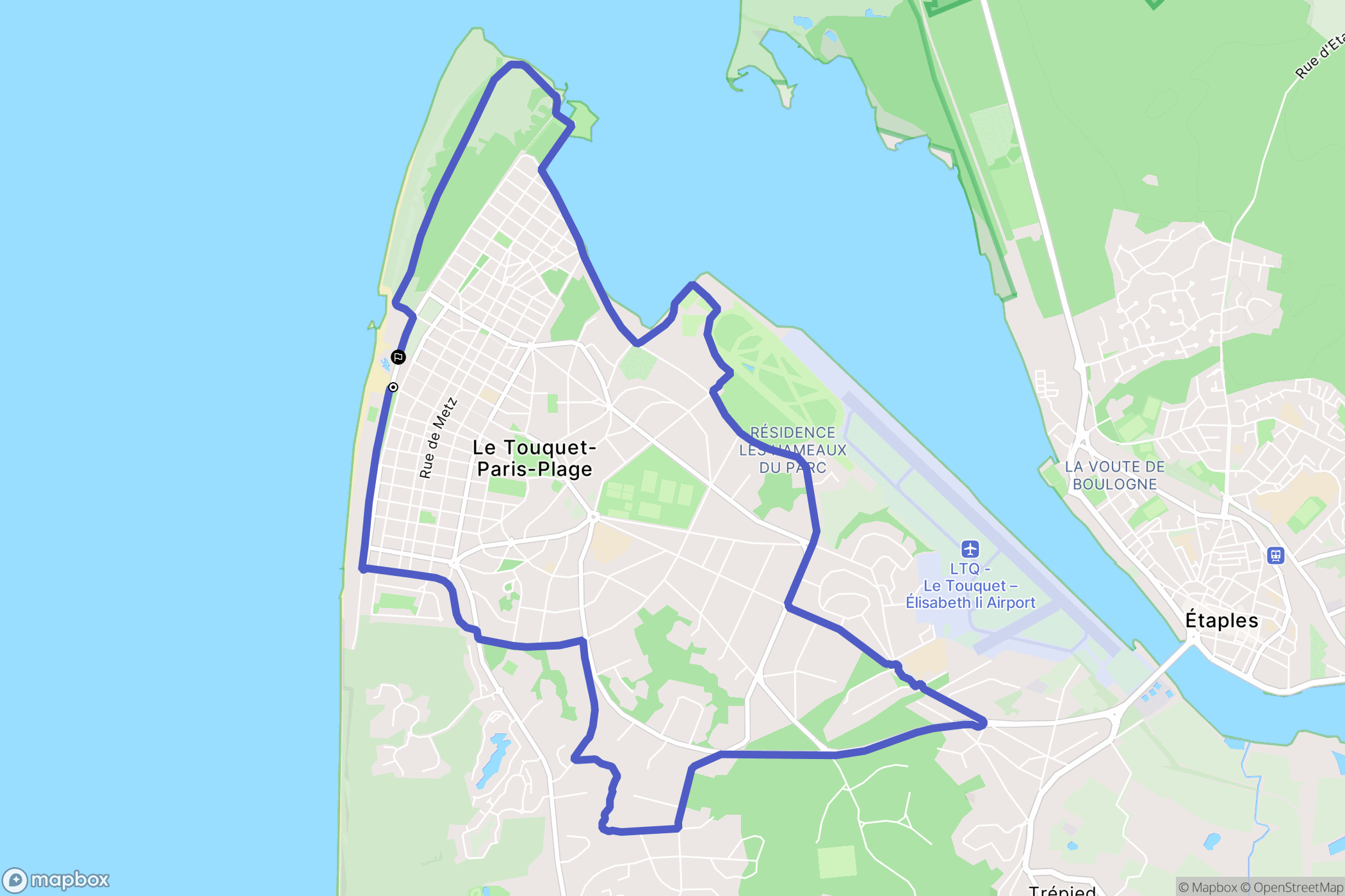 Le Touquet-Paris-Plage : carte du parcours de randonnée - France