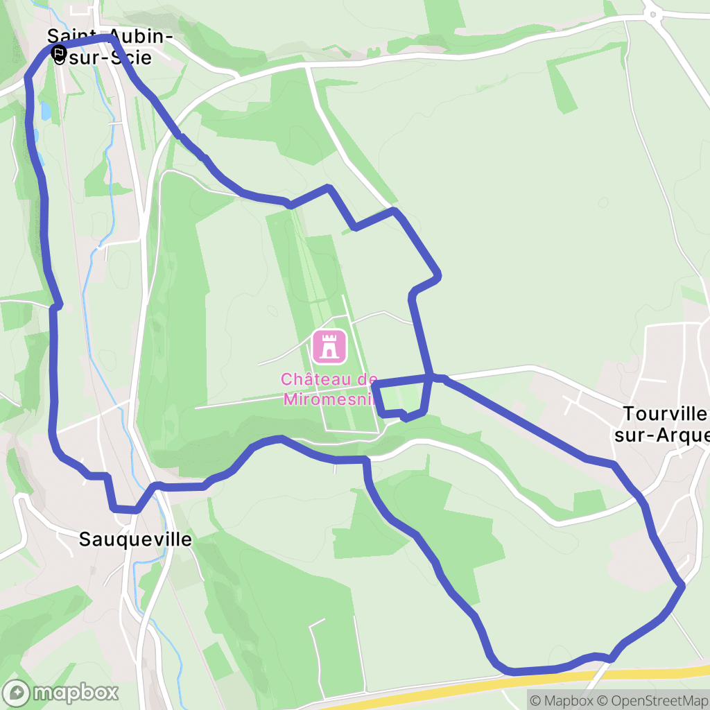 Saint-Aubin-sur-Scie : carte du parcours de randonnée - France