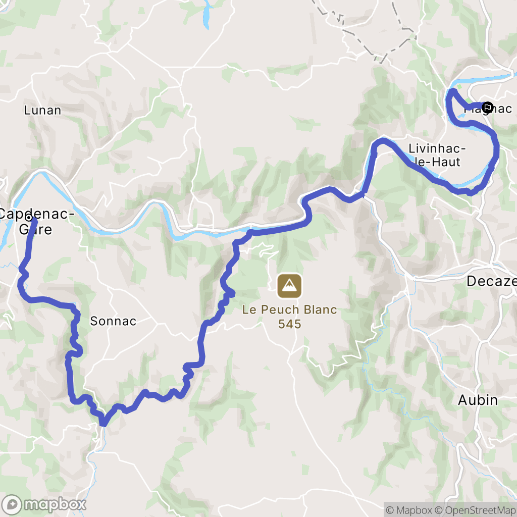 Capdenac-Gare : carte du parcours de randonnée - France