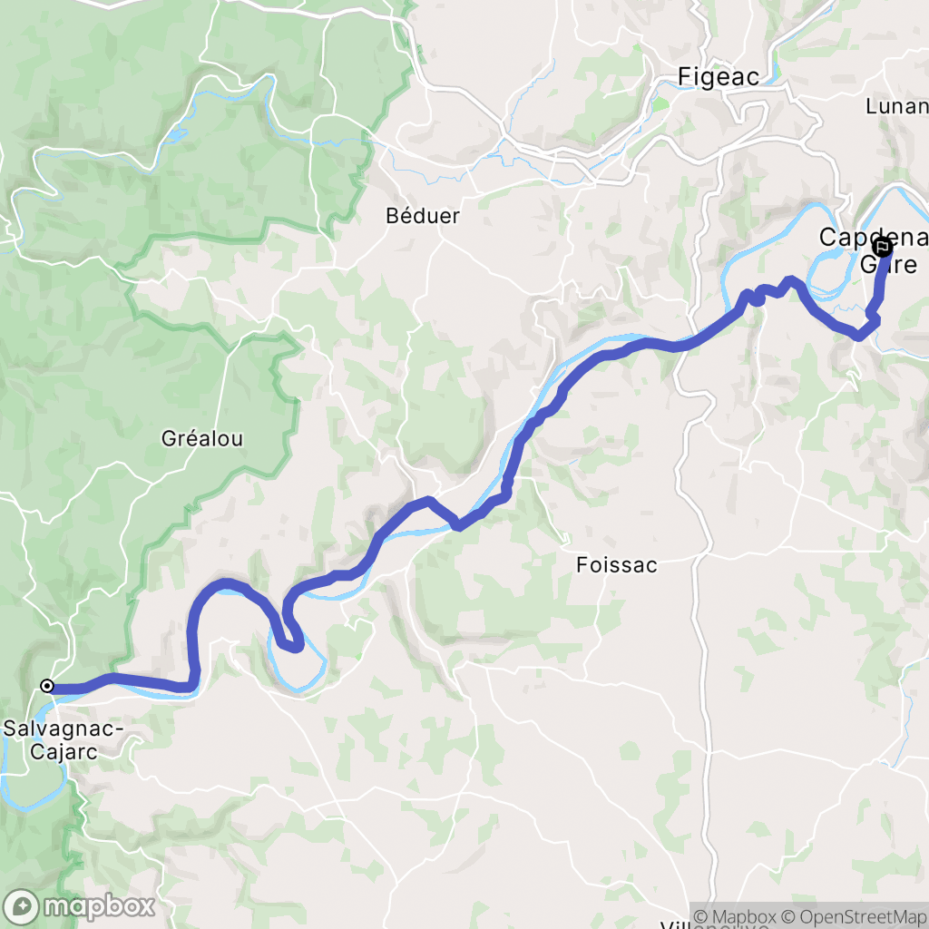 Cajarc : carte du parcours de randonnée - France