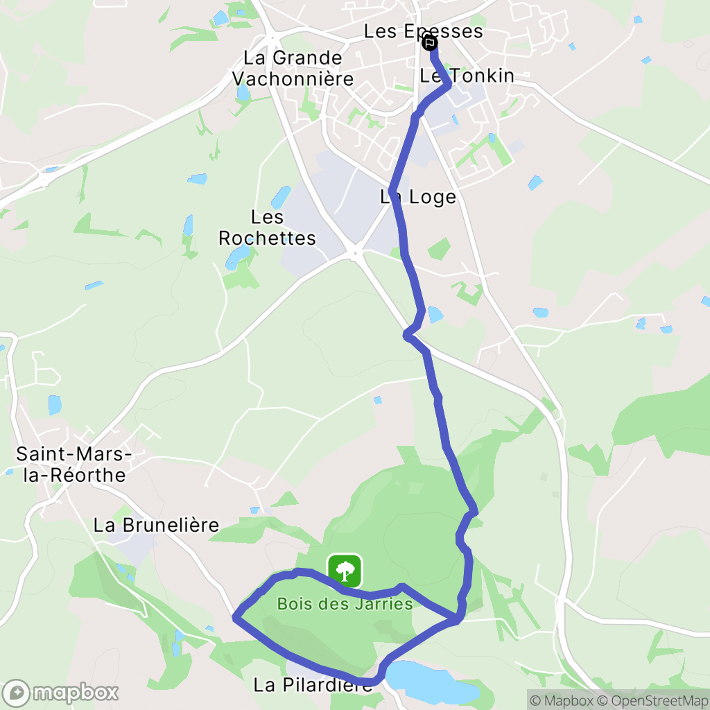 Les Epesses : carte du parcours de randonnée - France
