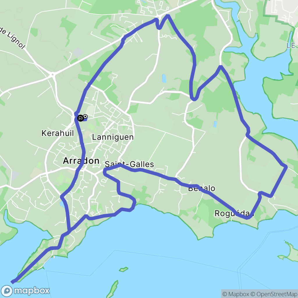 Arradon : carte du parcours de randonnée - France