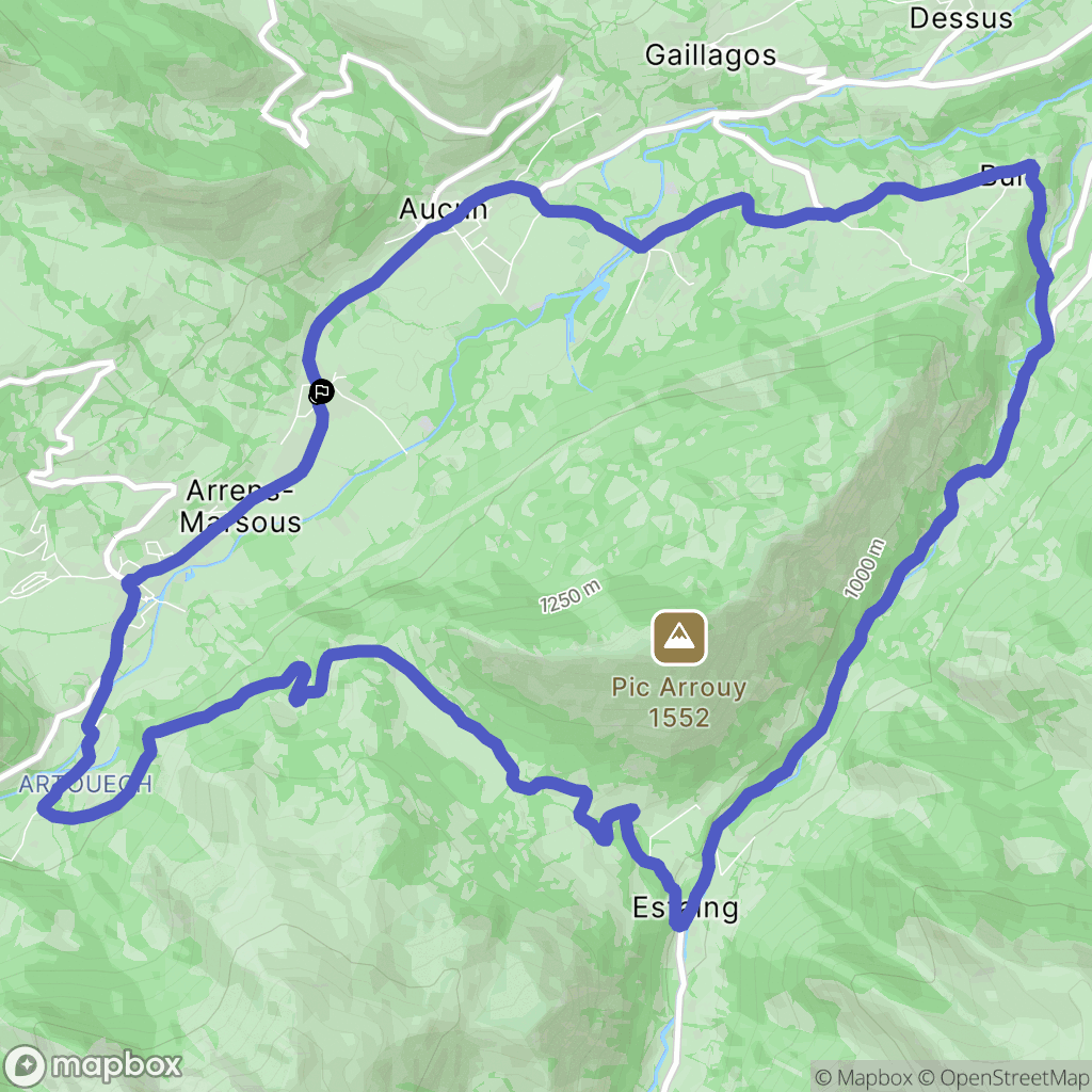 Marsous : carte du parcours de randonnée - France