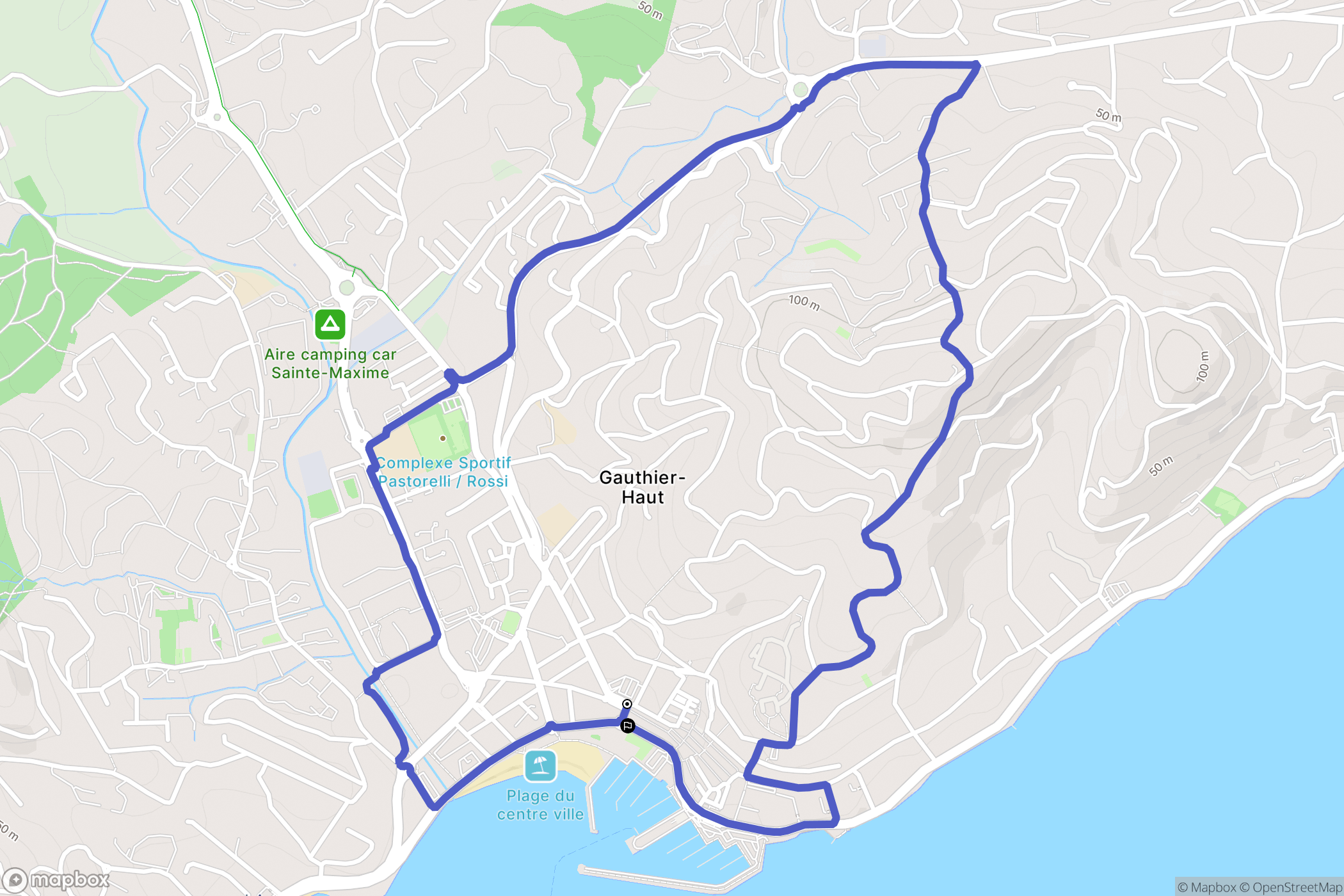 Sainte-Maxime : carte du parcours de randonnée - France