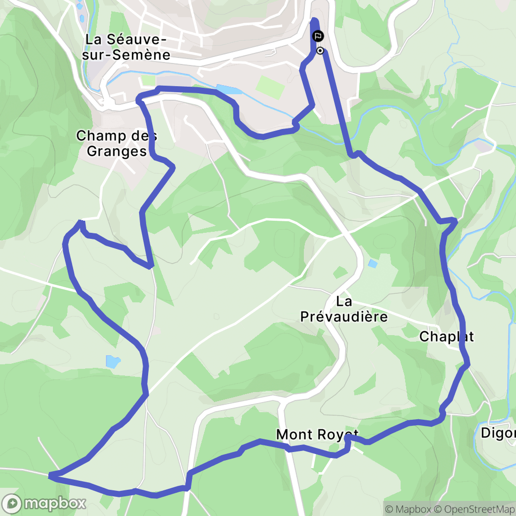 La Séauve-sur-Semène : carte du parcours de randonnée - France