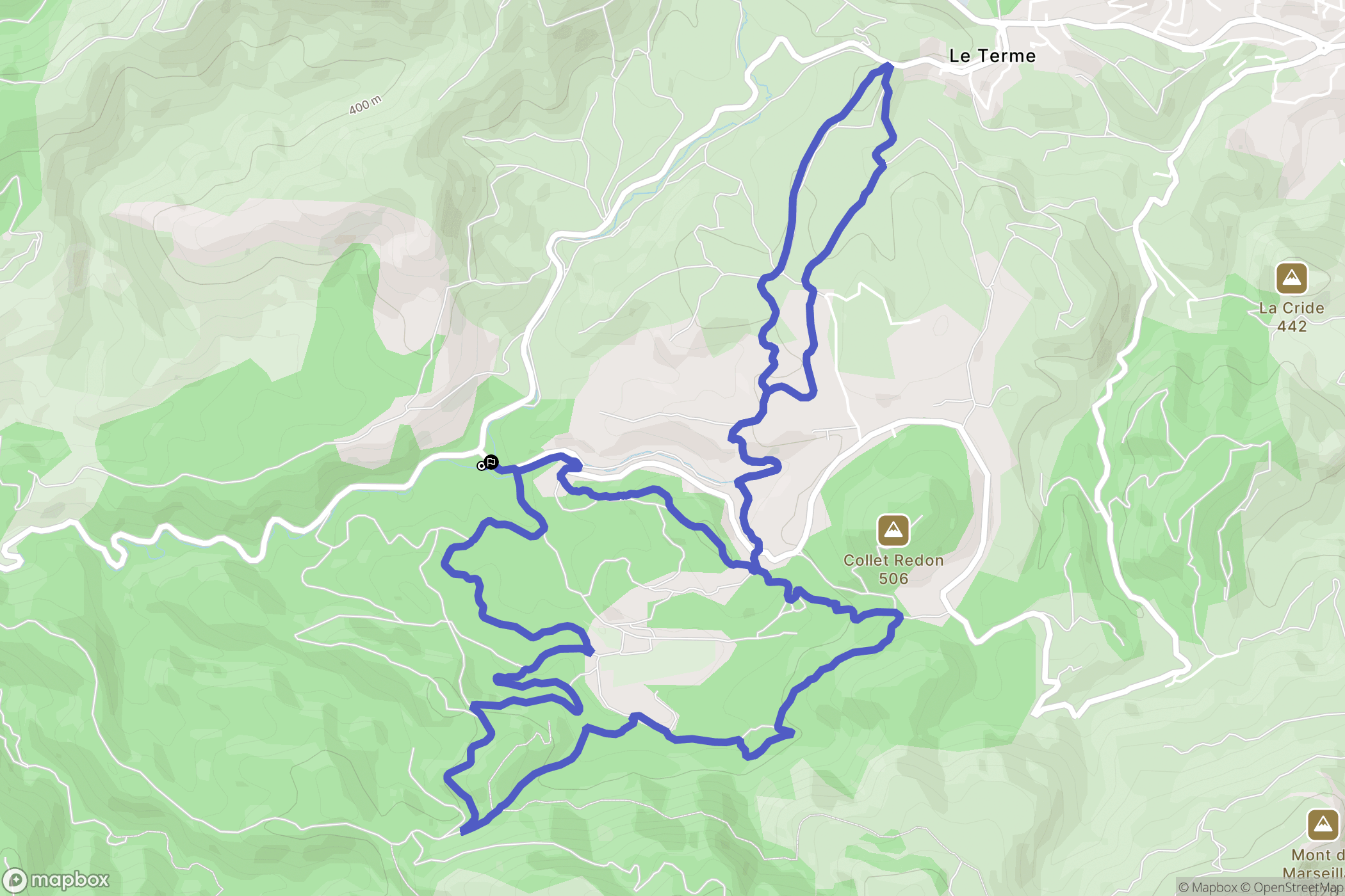 Allauch : carte du parcours de randonnée - France