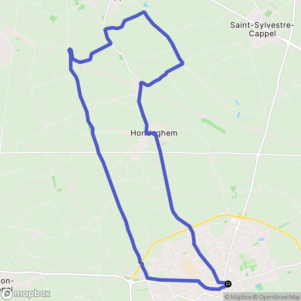Hazebrouck : carte du parcours de randonnée - France