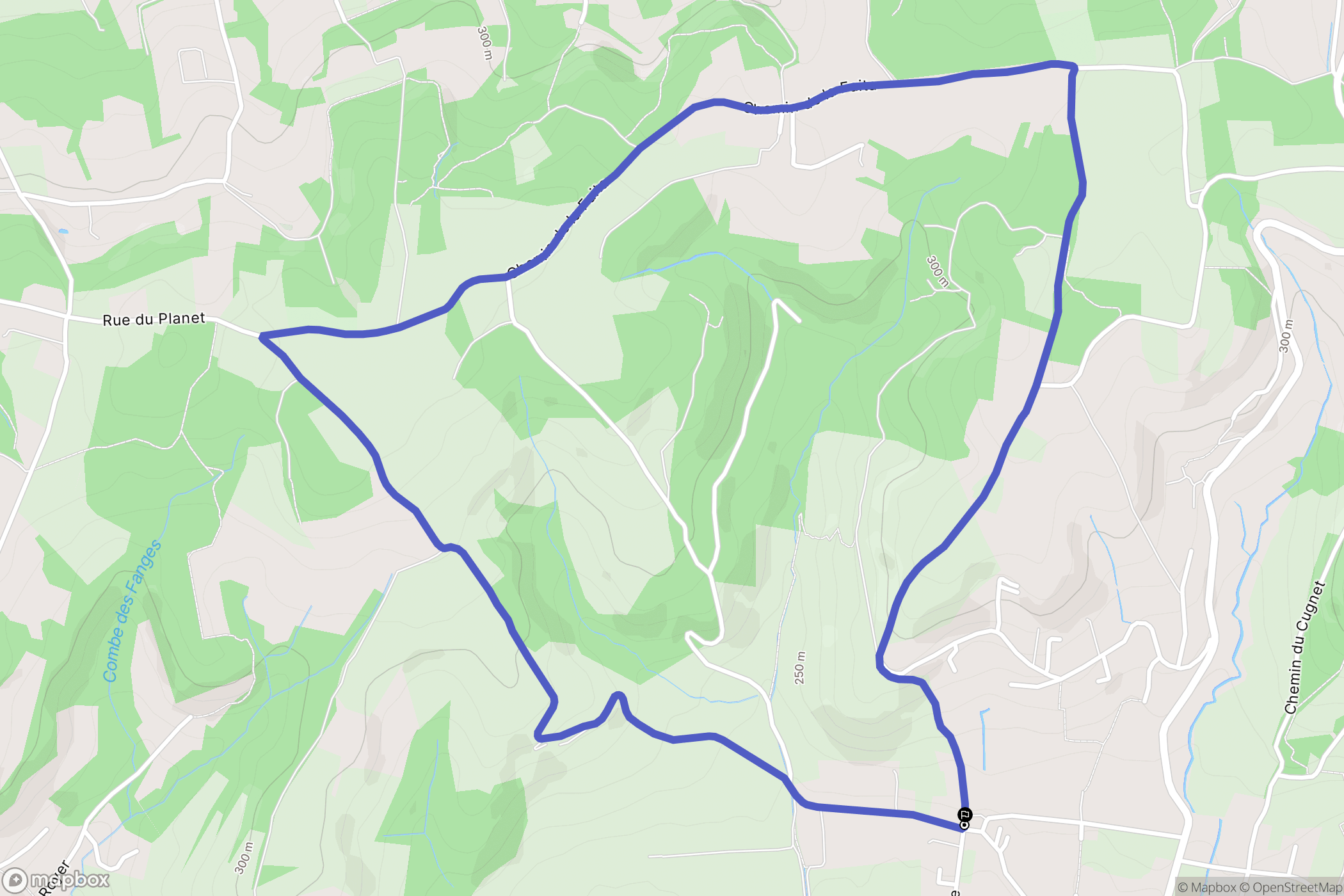 Villette-de-Vienne : carte du parcours de randonnée - France