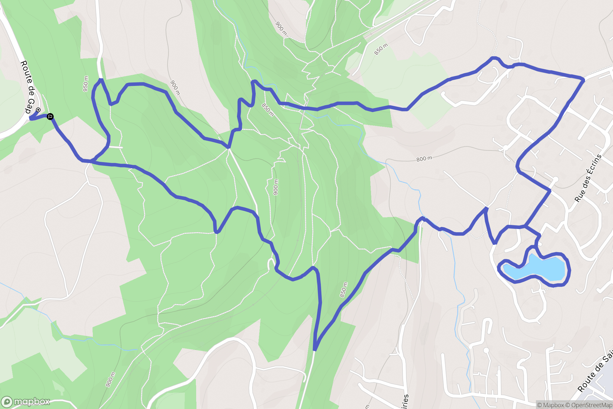 La Freissinouse : carte du parcours de randonnée - France