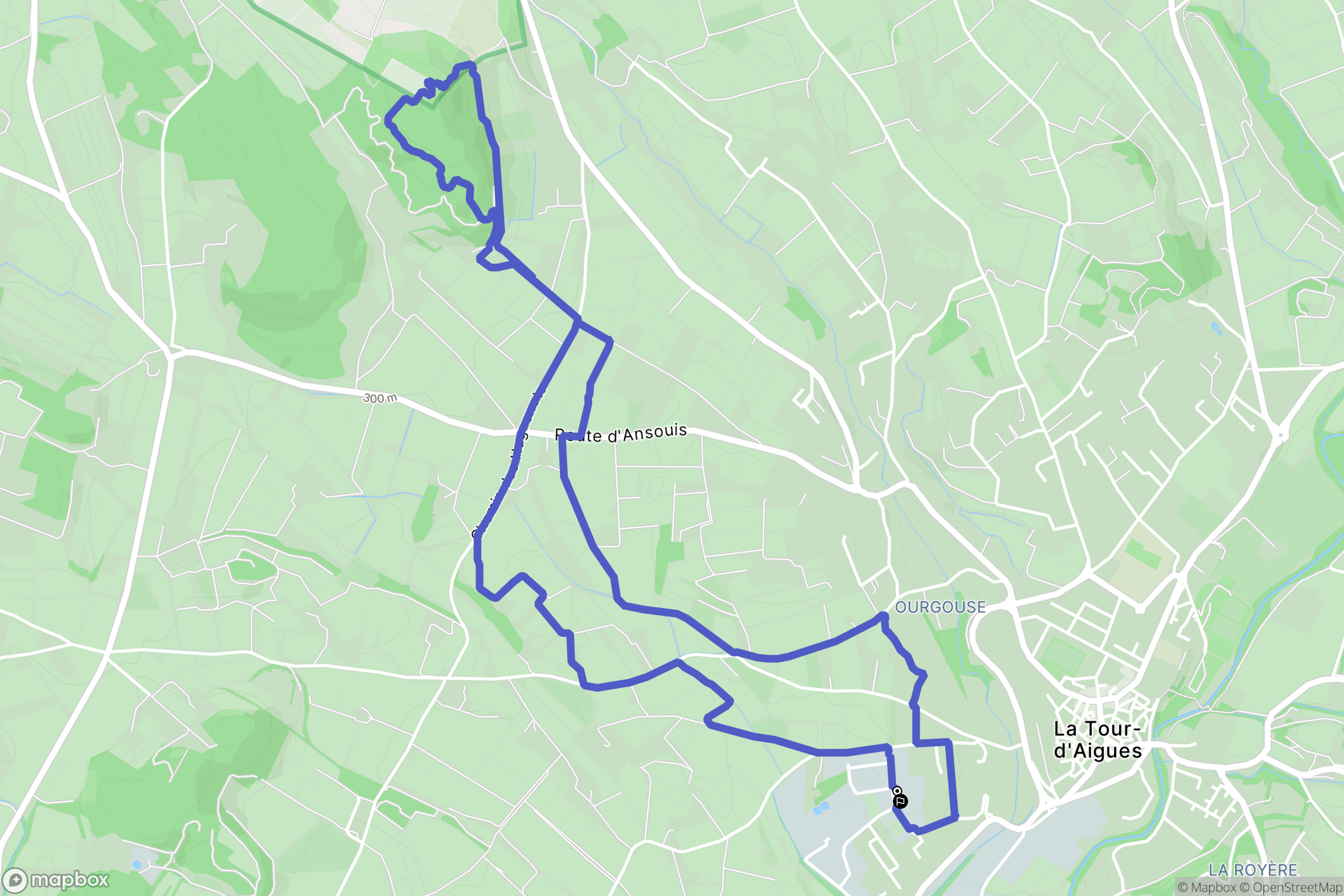 La Tour-d'Aigues : carte du parcours de randonnée - France