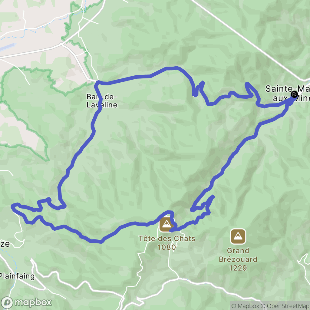 Sainte-Marie-aux-Mines : carte du parcours de randonnée - France