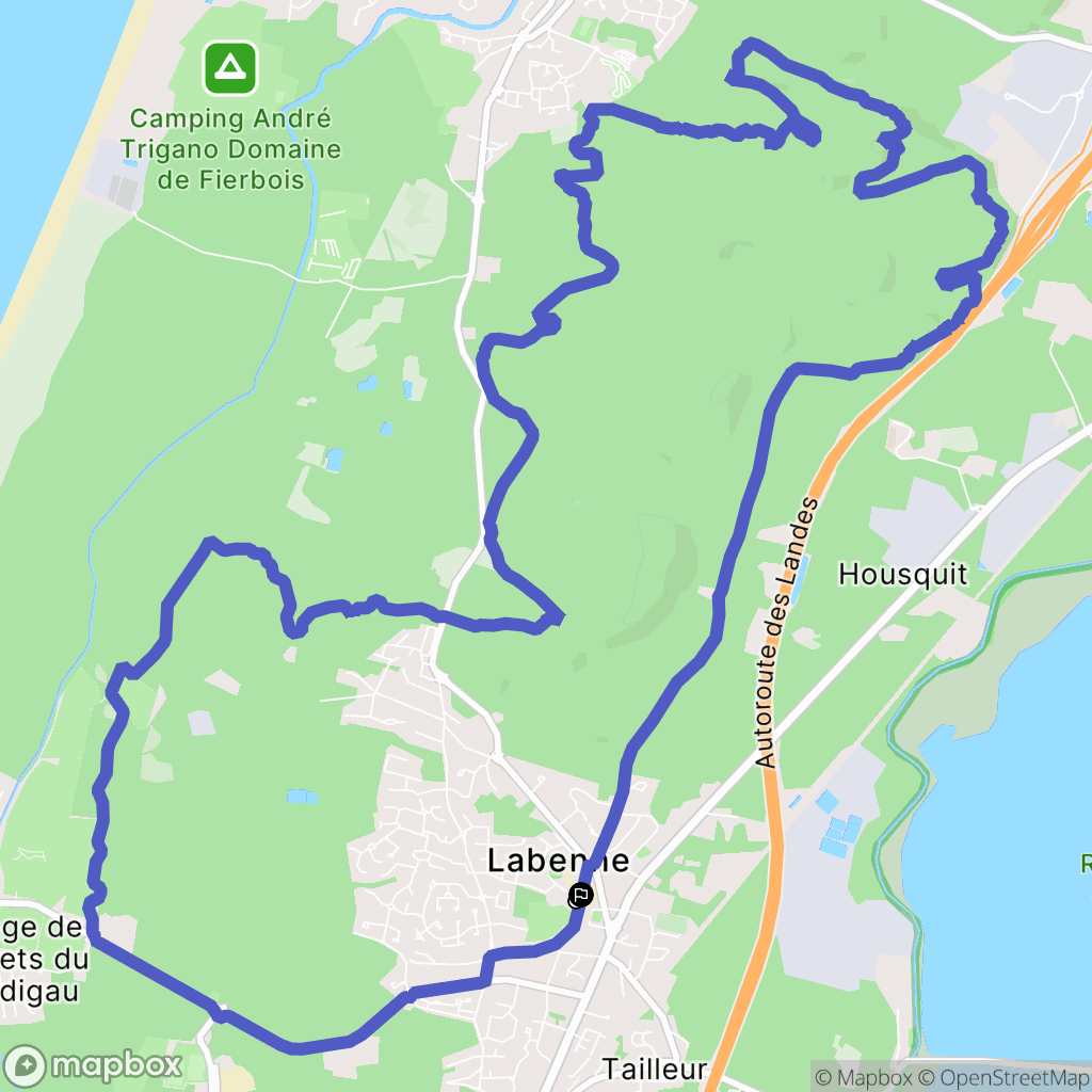 Labenne : carte du parcours de randonnée - France