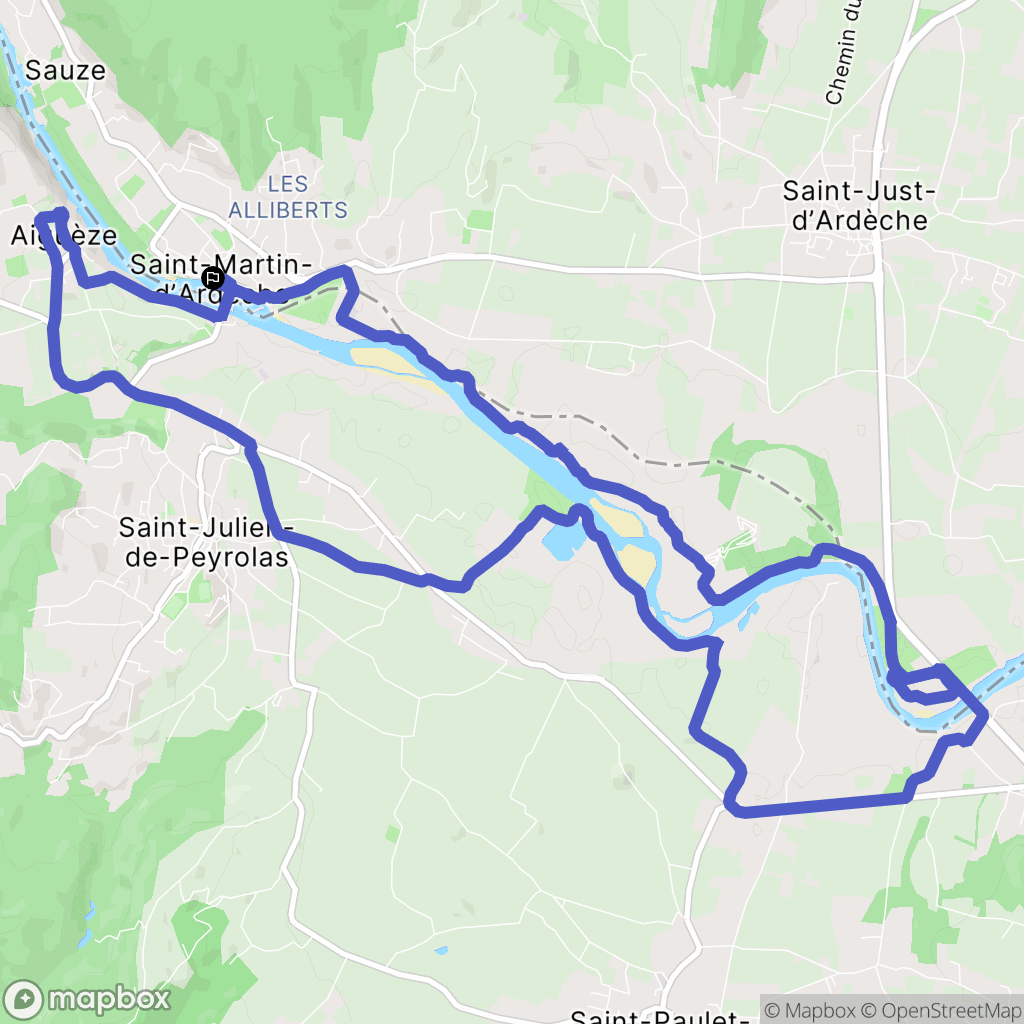 Saint-Martin-d'Ardèche : carte du parcours de randonnée - France
