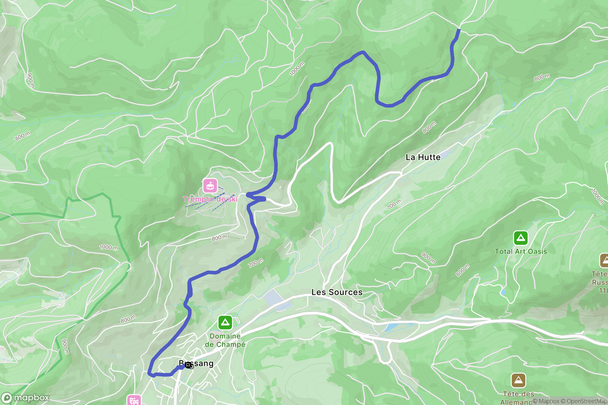 Bussang : carte du parcours de randonnée - France