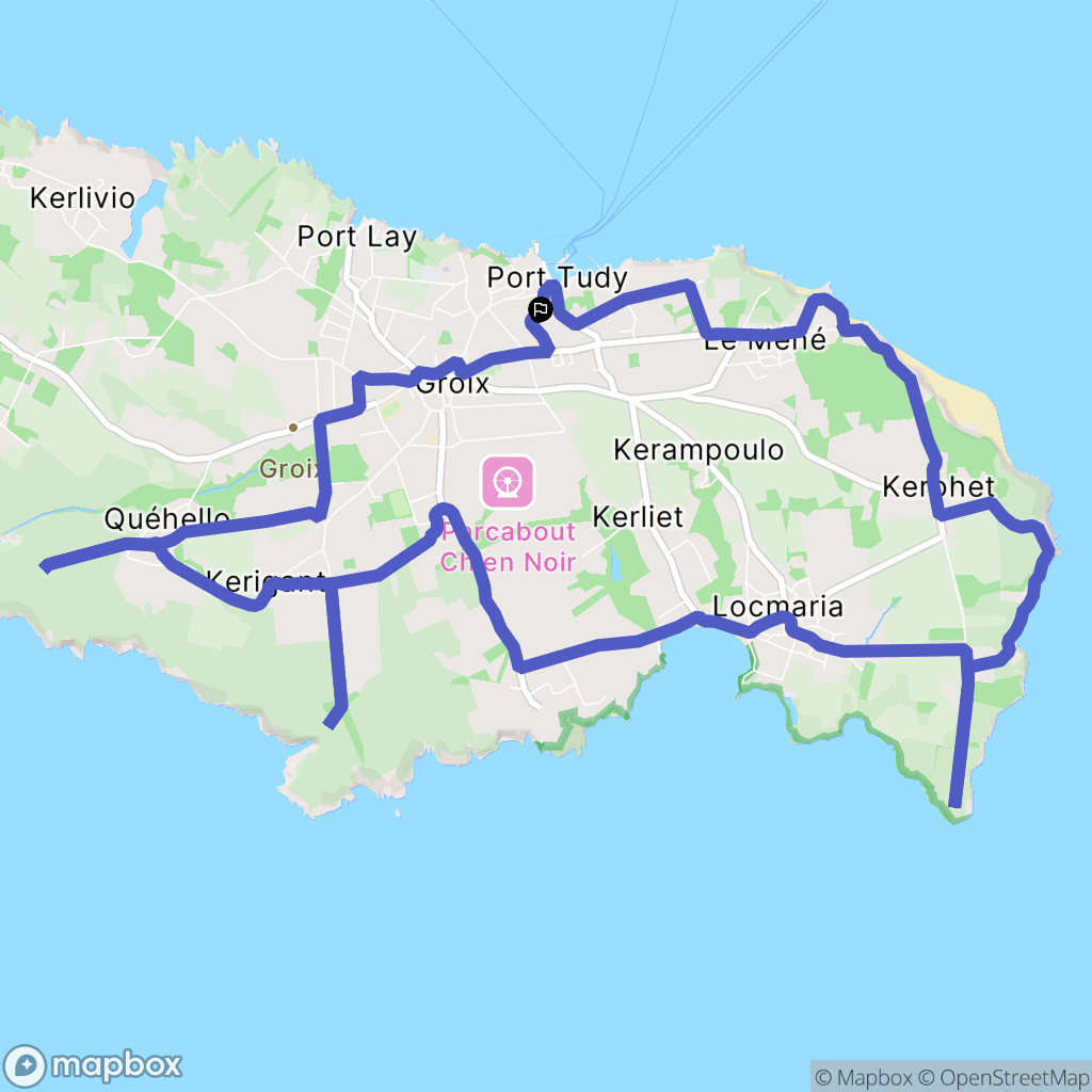 Groix : carte du parcours de randonnée - France