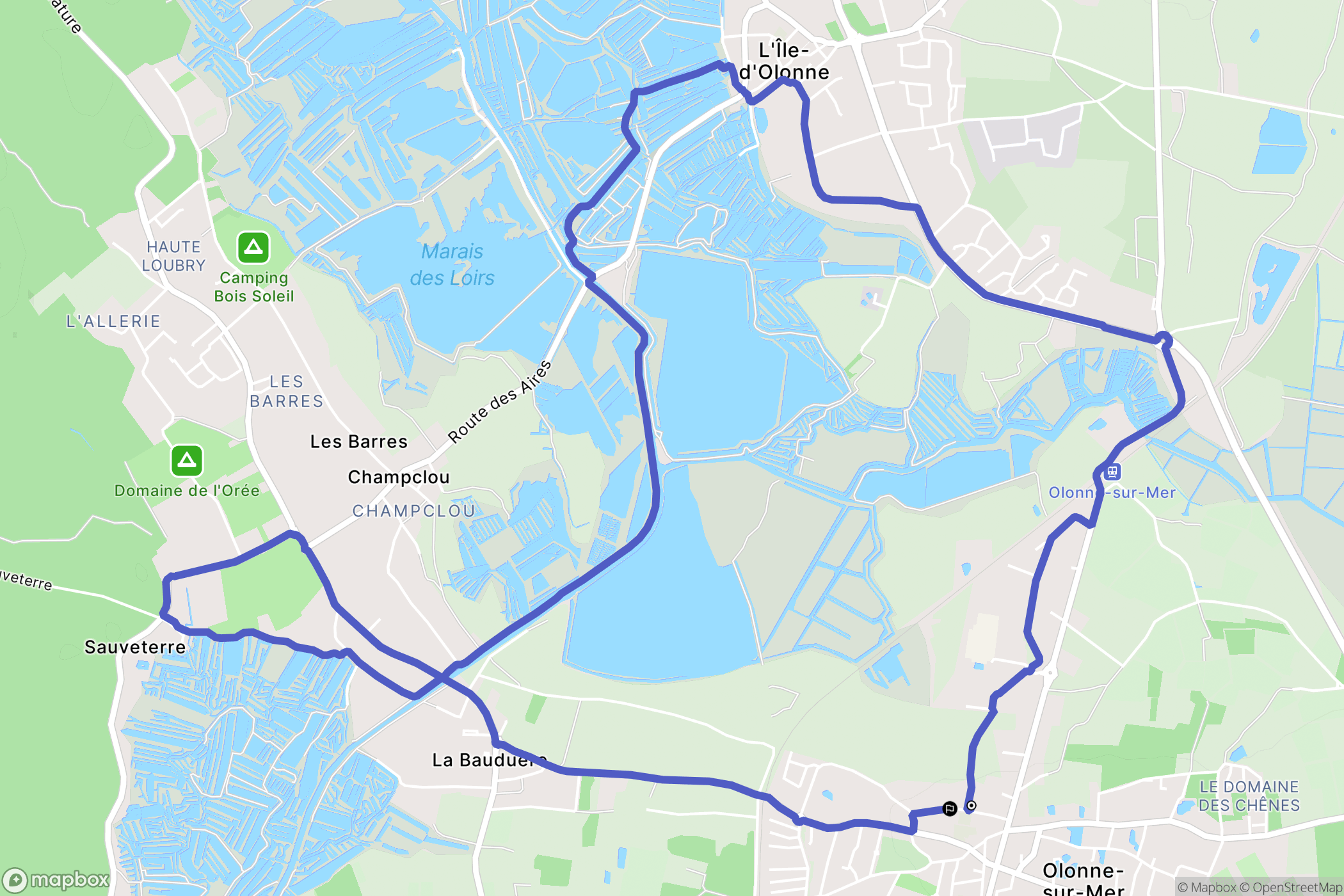 Les Sables-d'Olonne : carte du parcours de randonnée - France