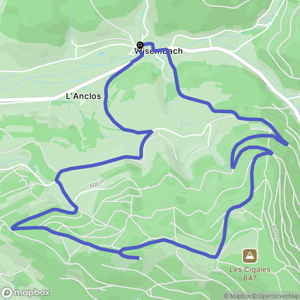 Wisembach : carte du parcours de randonnée - France