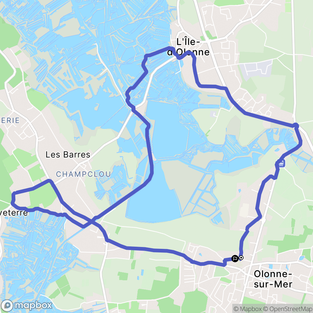 Les Sables-d'Olonne : carte du parcours de randonnée - France