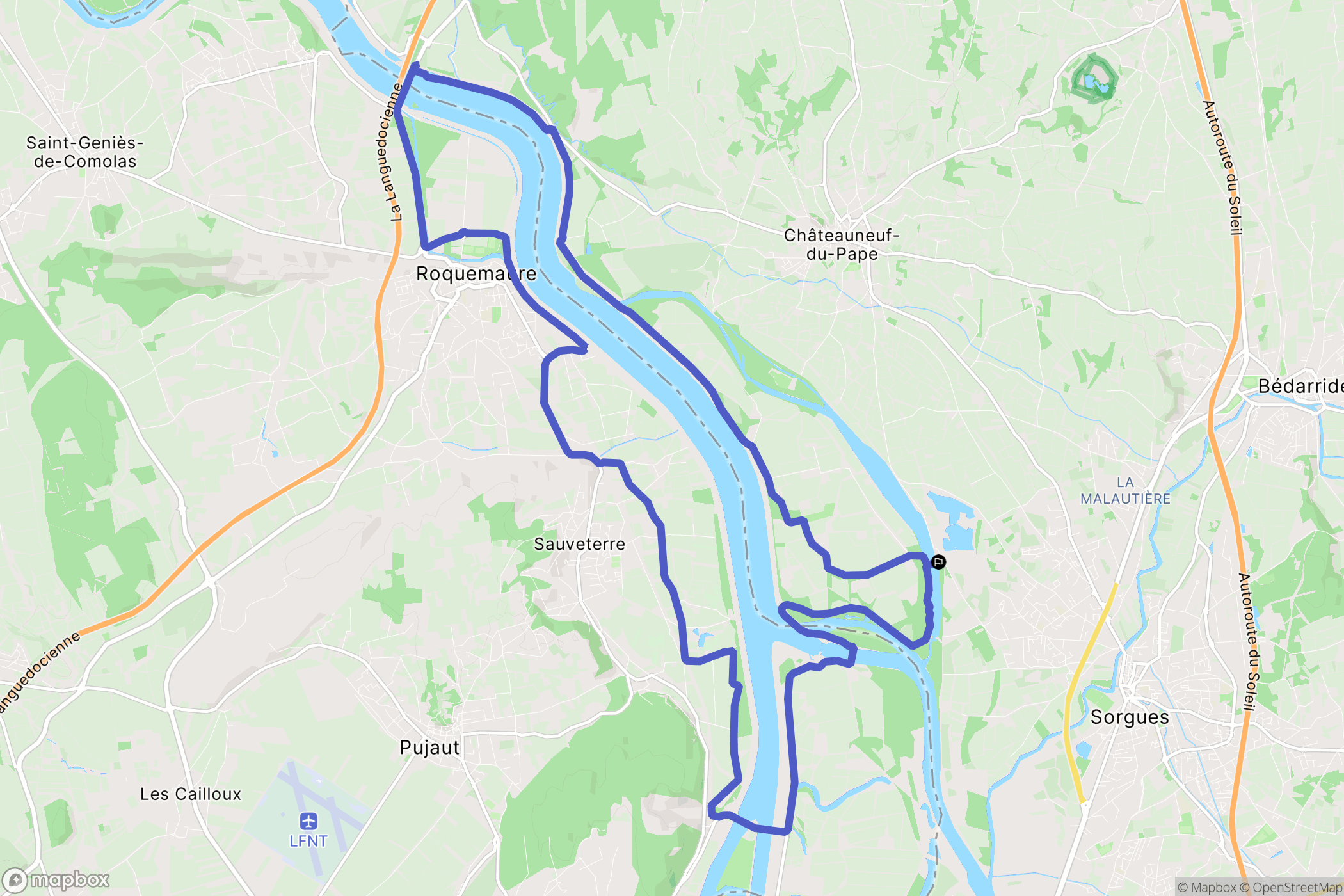 Sorgues : carte du parcours de randonnée - France
