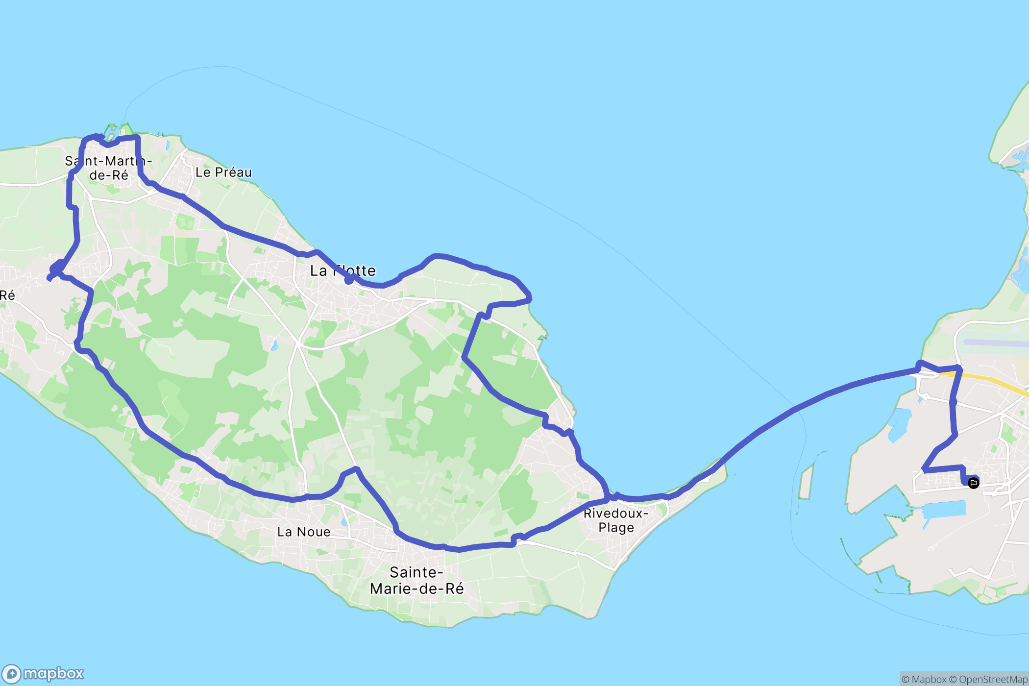 La Rochelle : carte du parcours de randonnée - France