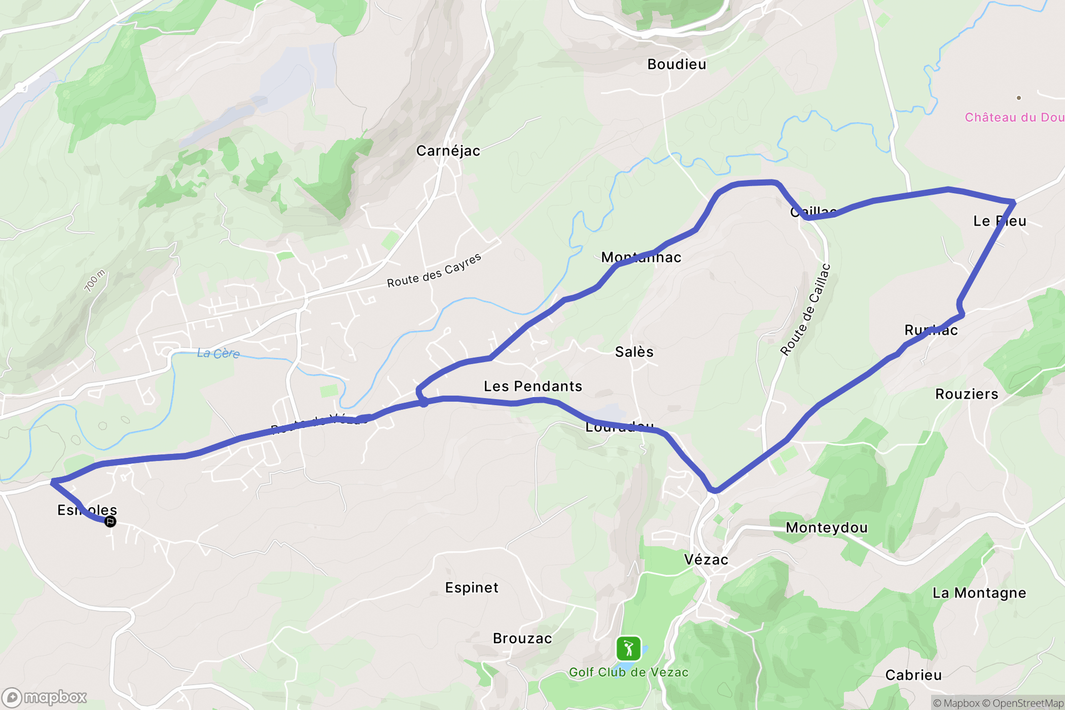 Arpajon-sur-Cère : carte du parcours de randonnée - France