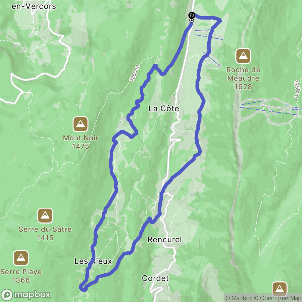 Rencurel : carte du parcours de randonnée - France