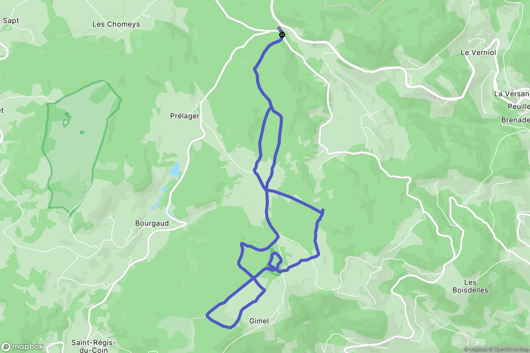 La Versanne : carte du parcours de randonnée - France