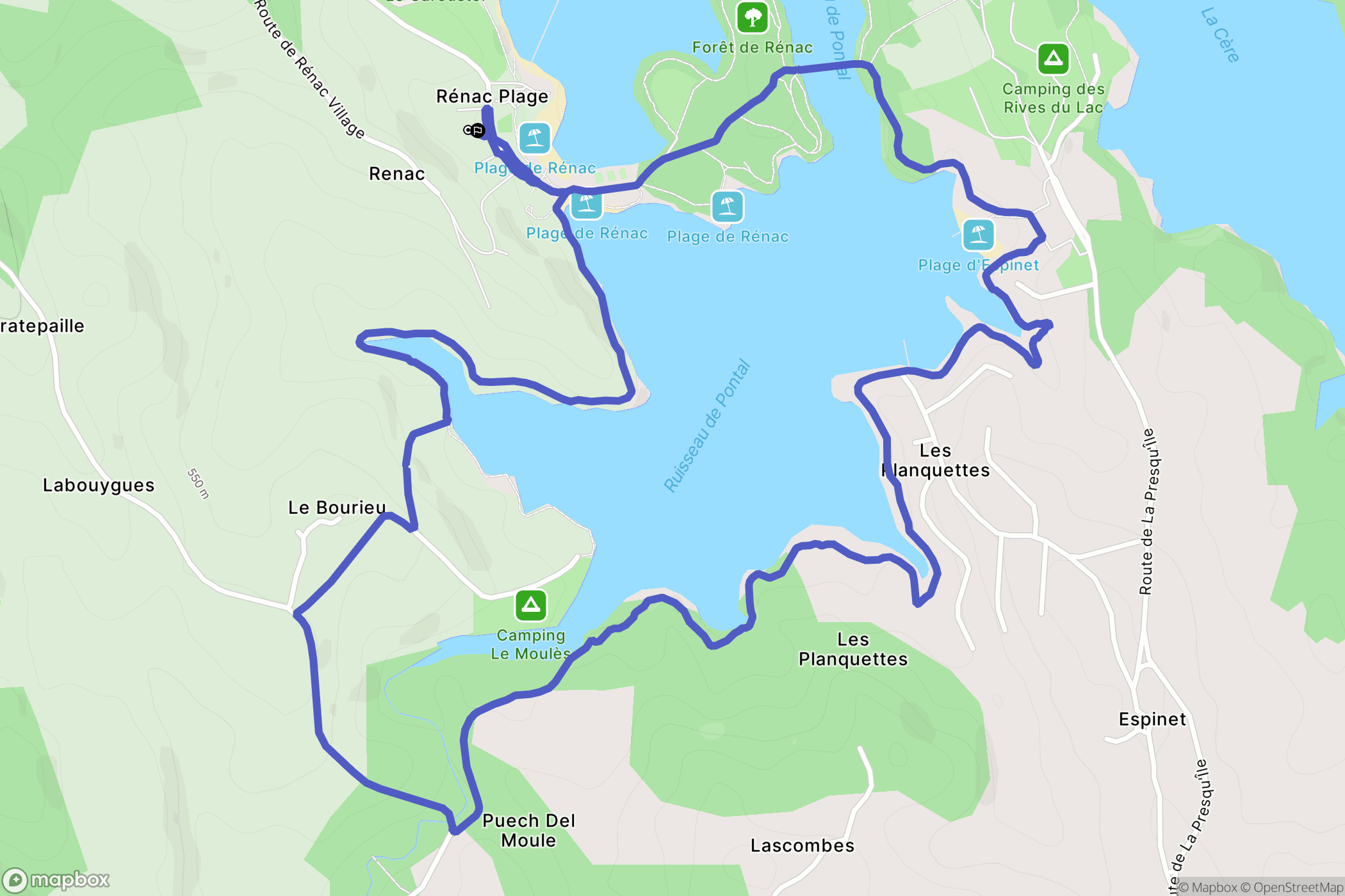 Saint-Gérons : carte du parcours de randonnée - France
