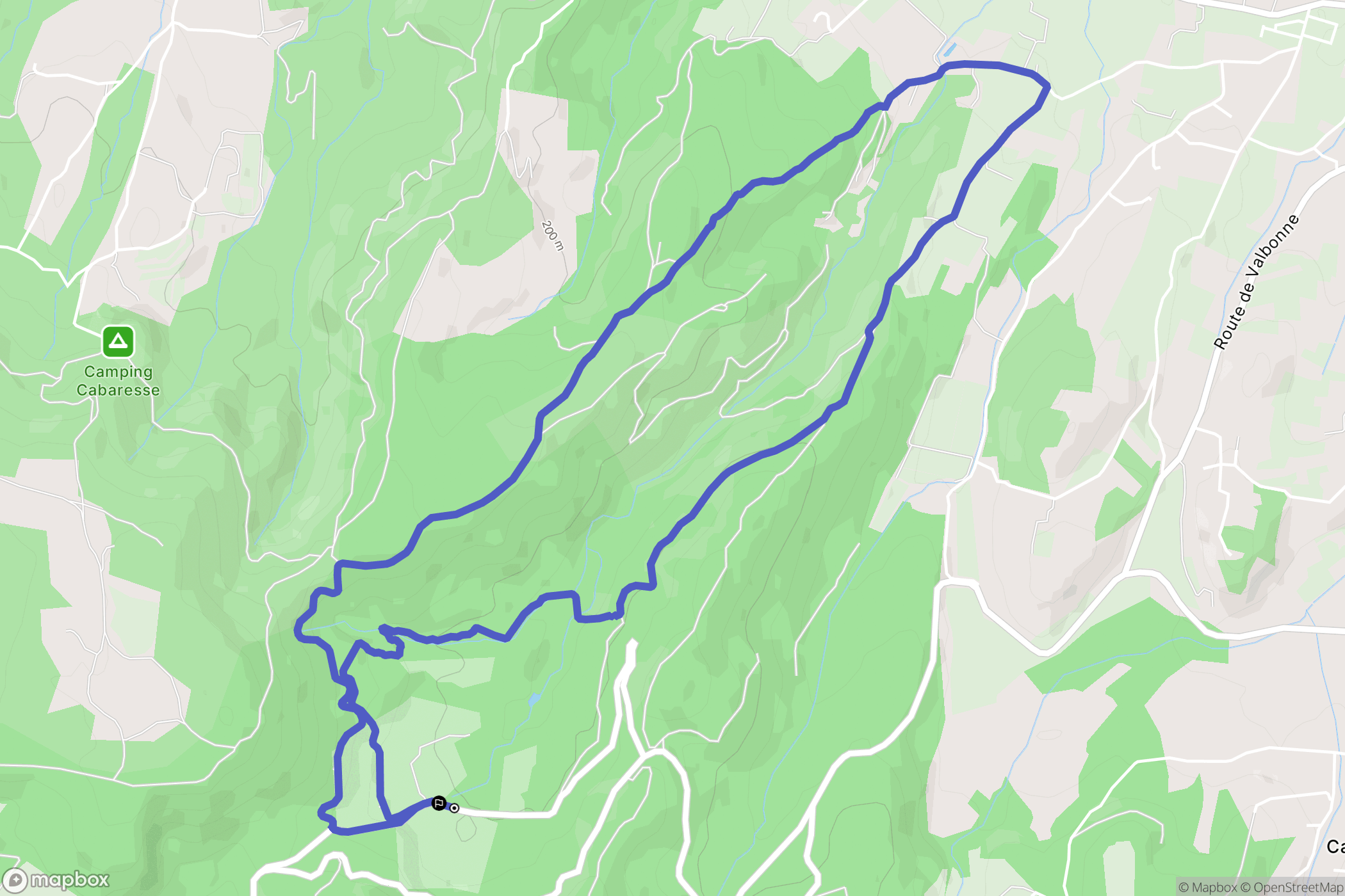 Saint-Paulet-de-Caisson : carte du parcours de randonnée - France