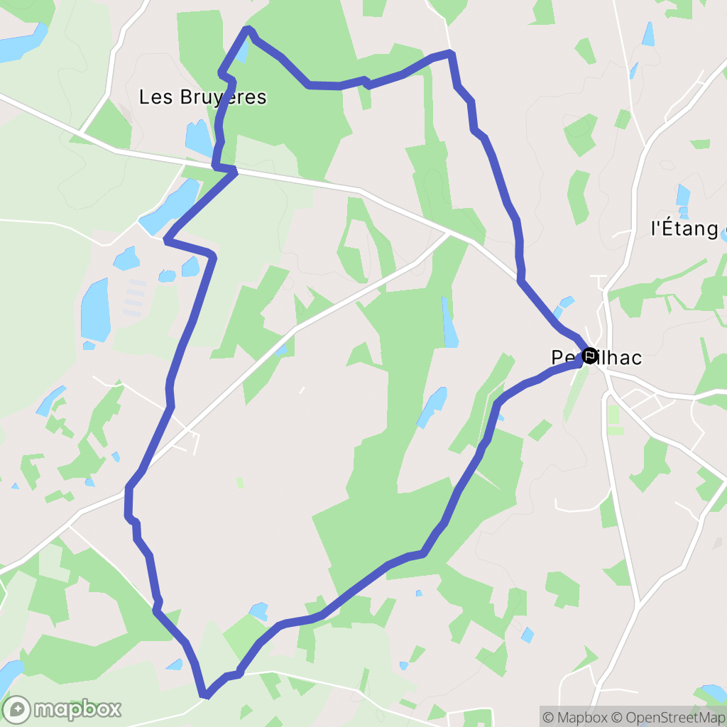 Peyrilhac : carte du parcours de randonnée - France