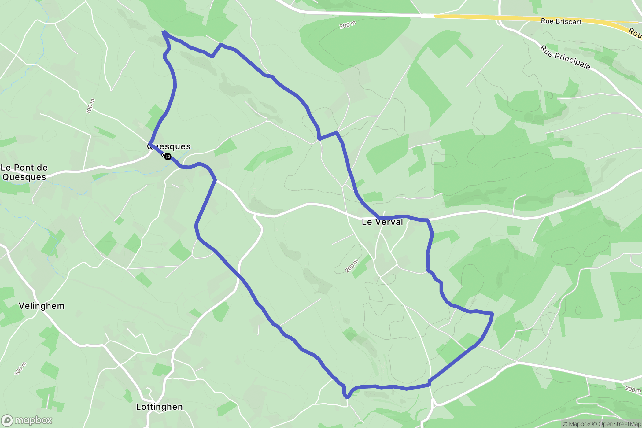 Quesques : carte du parcours de randonnée - France