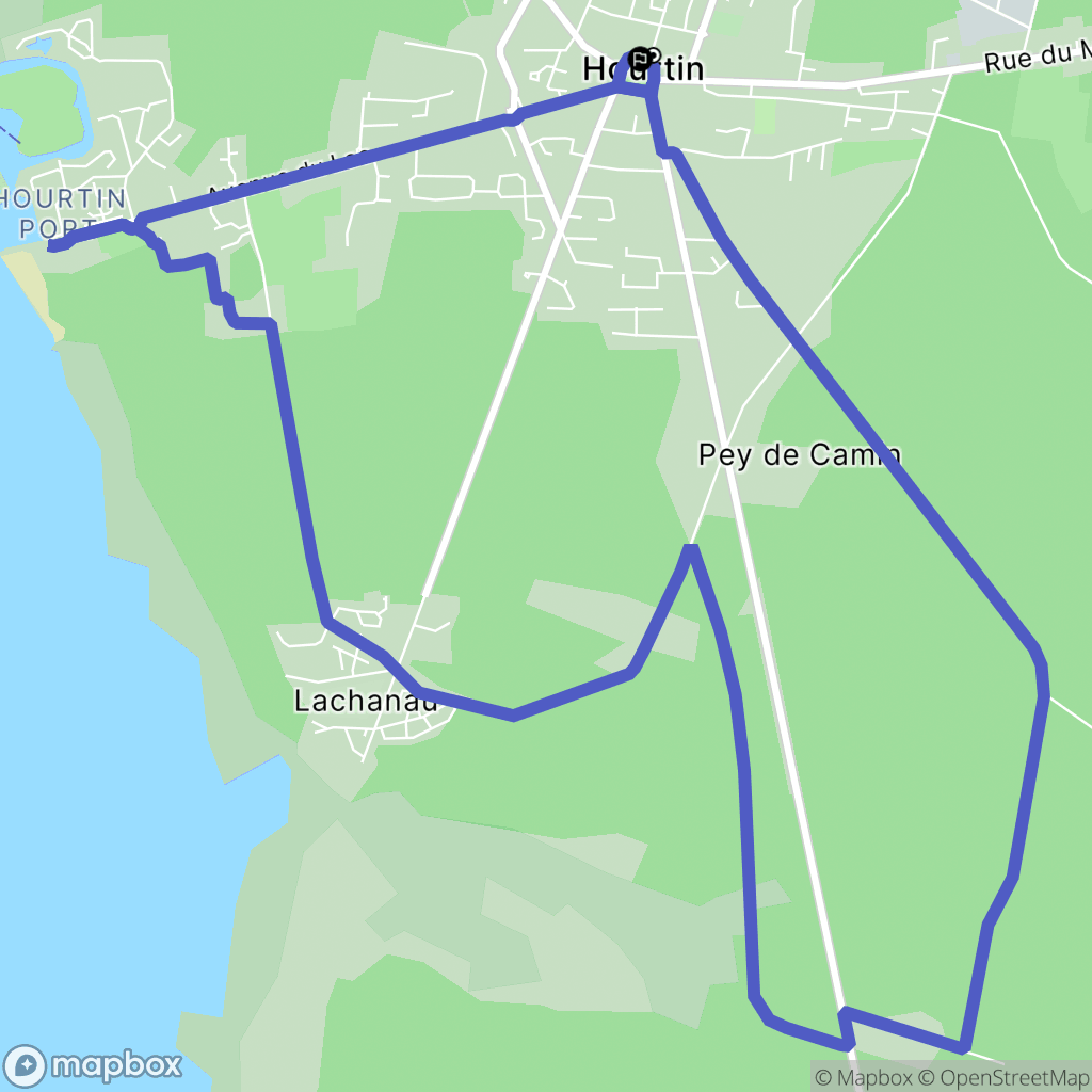 Hourtin : carte du parcours de randonnée - France