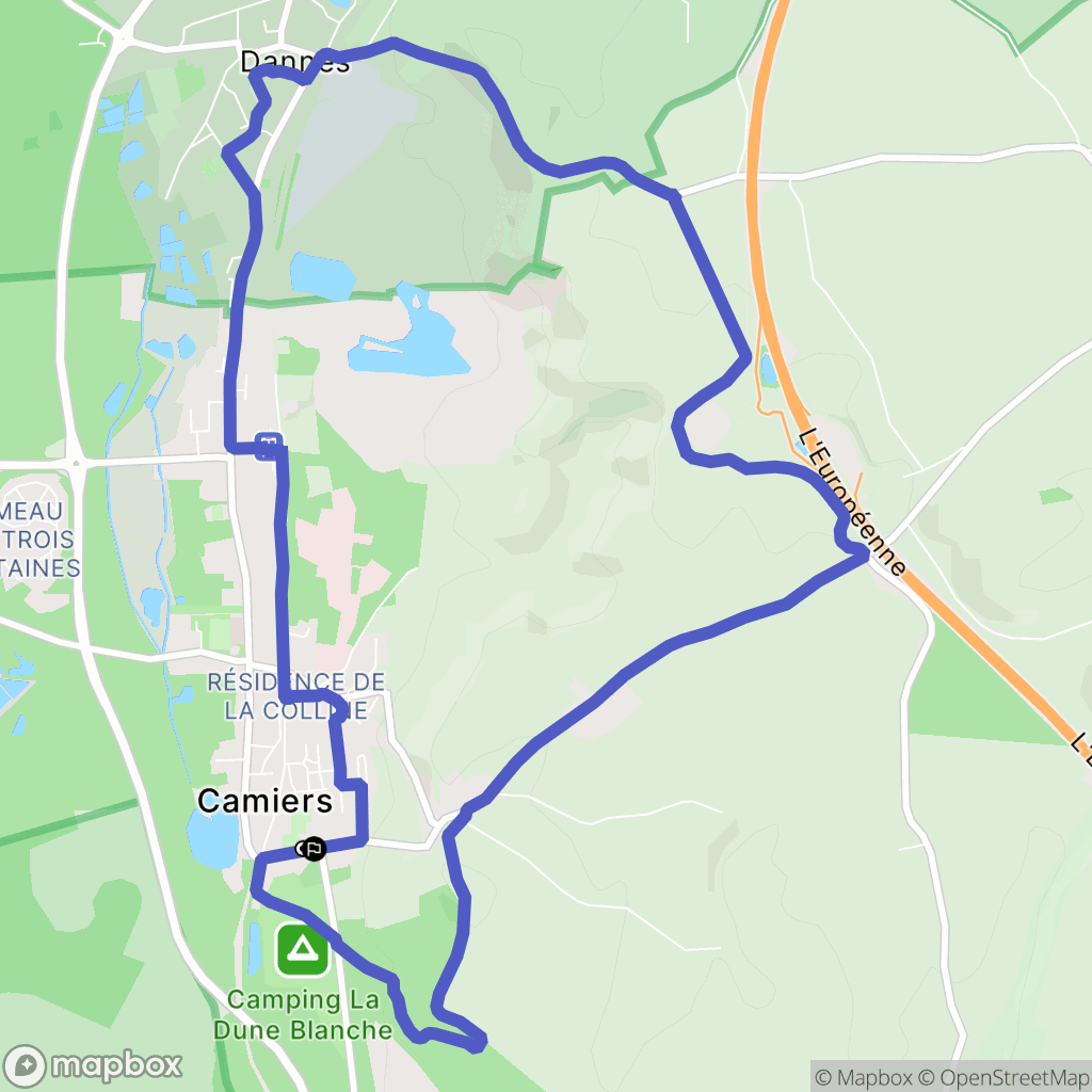 Camiers : carte du parcours de randonnée - France