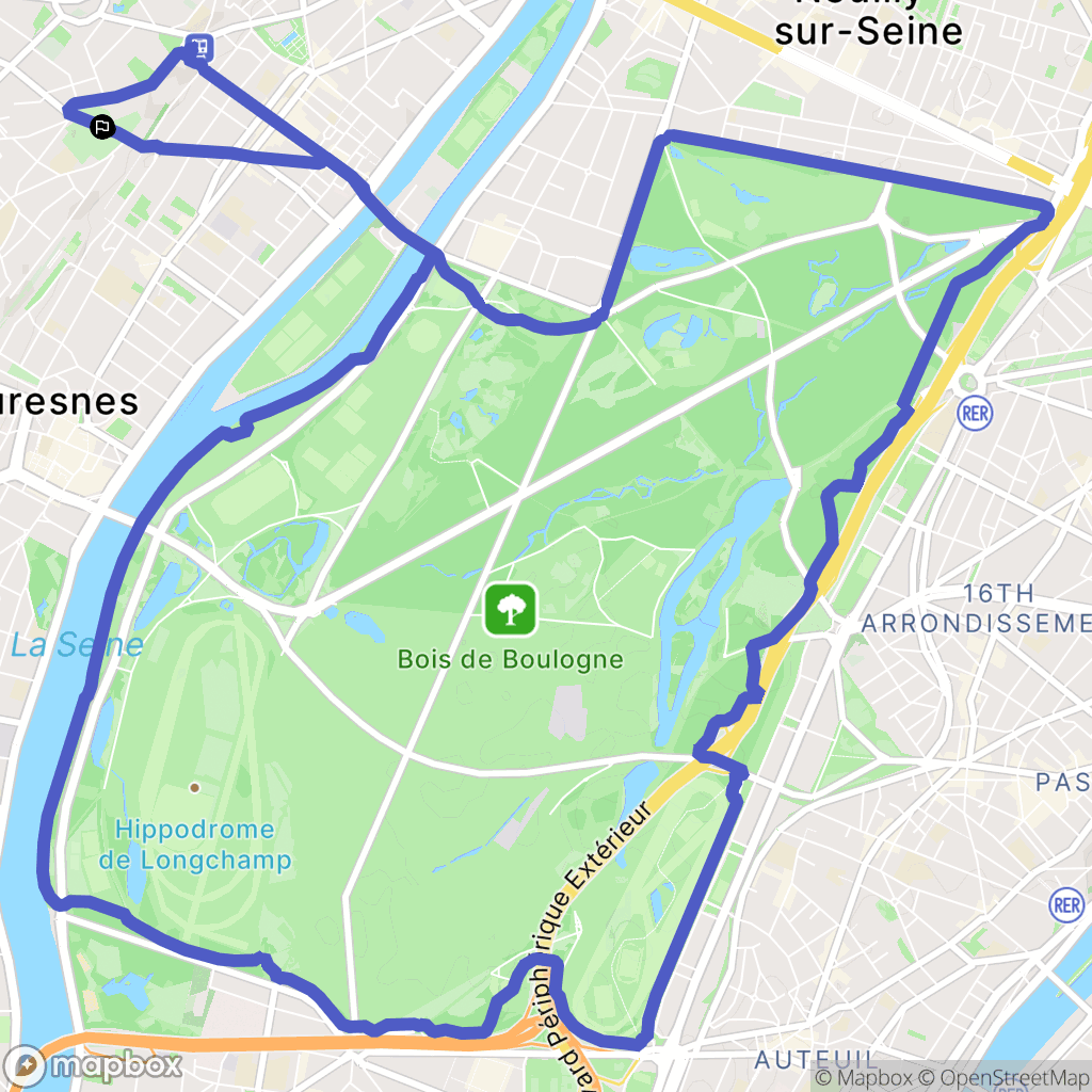 Suresnes : carte du parcours de randonnée - France