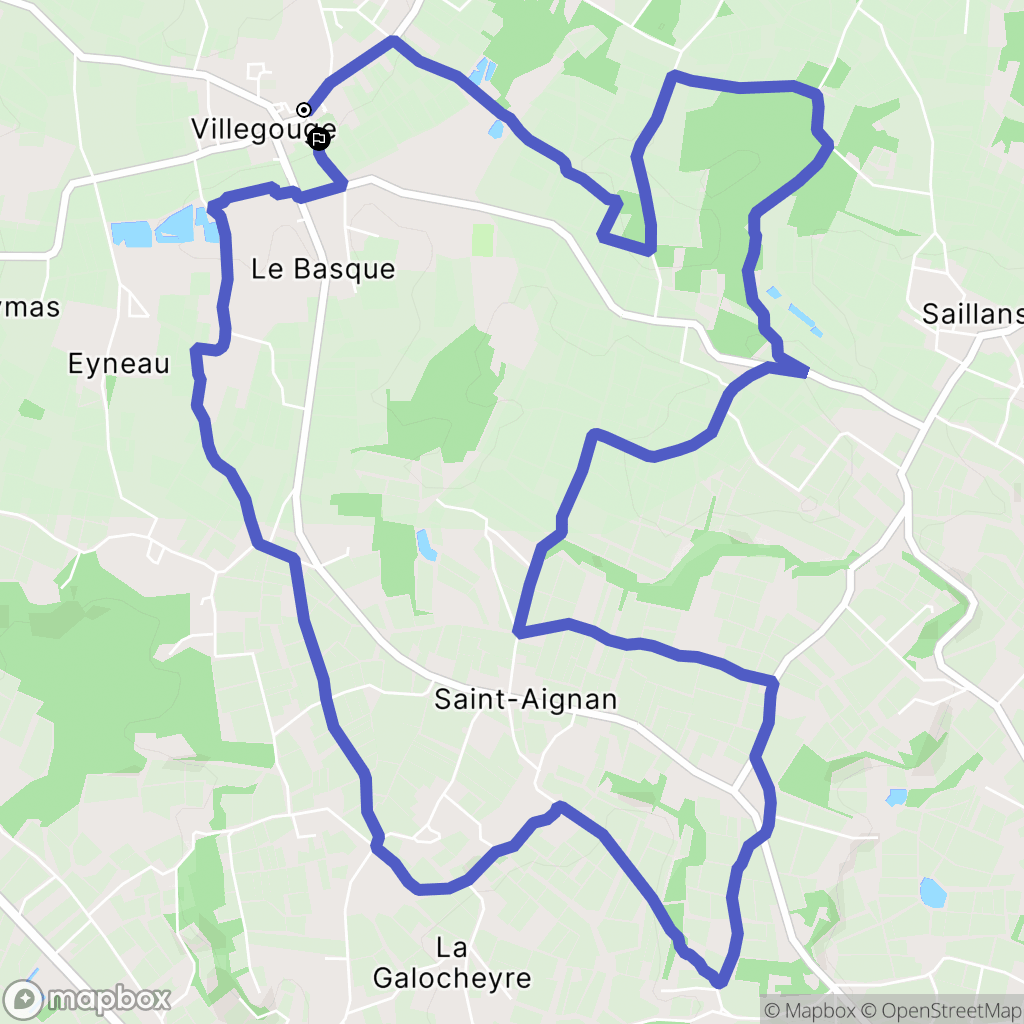 Villegouge : carte du parcours de randonnée - France