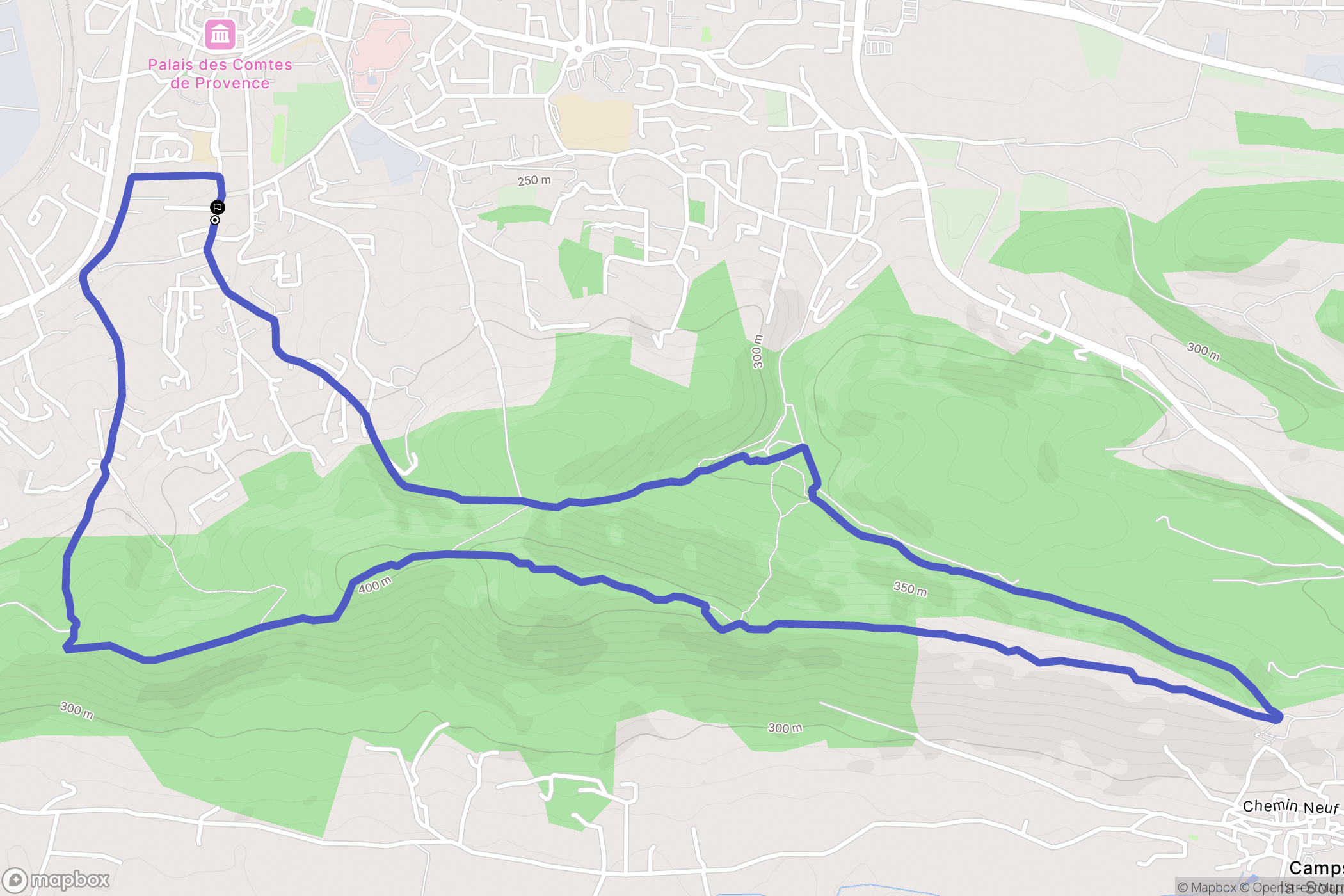 Brignoles : carte du parcours de randonnée - France
