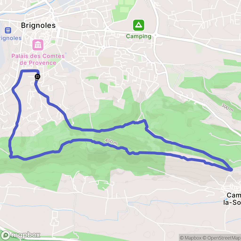 Brignoles : carte du parcours de randonnée - France