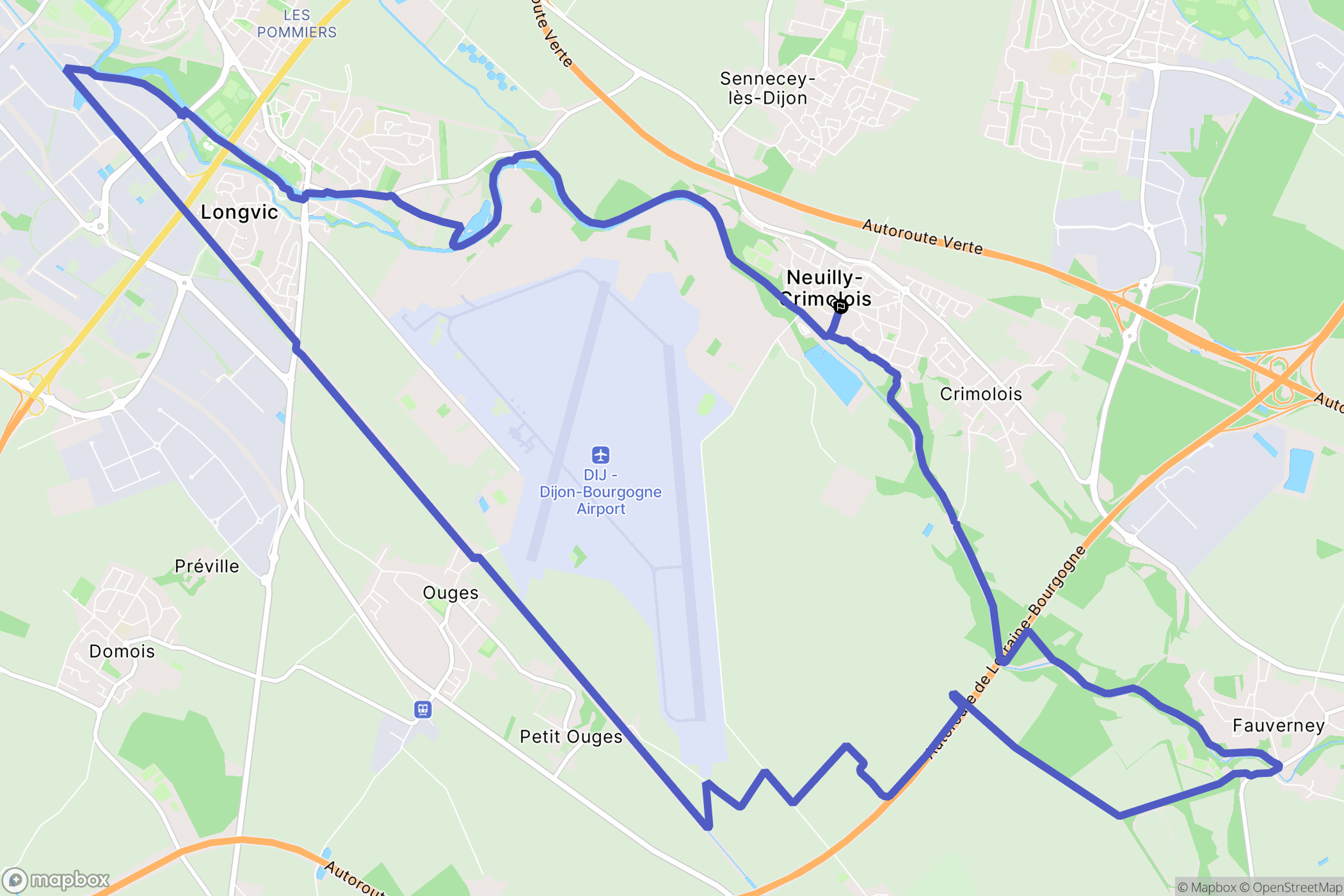 Neuilly-Crimolois : carte du parcours de randonnée - France