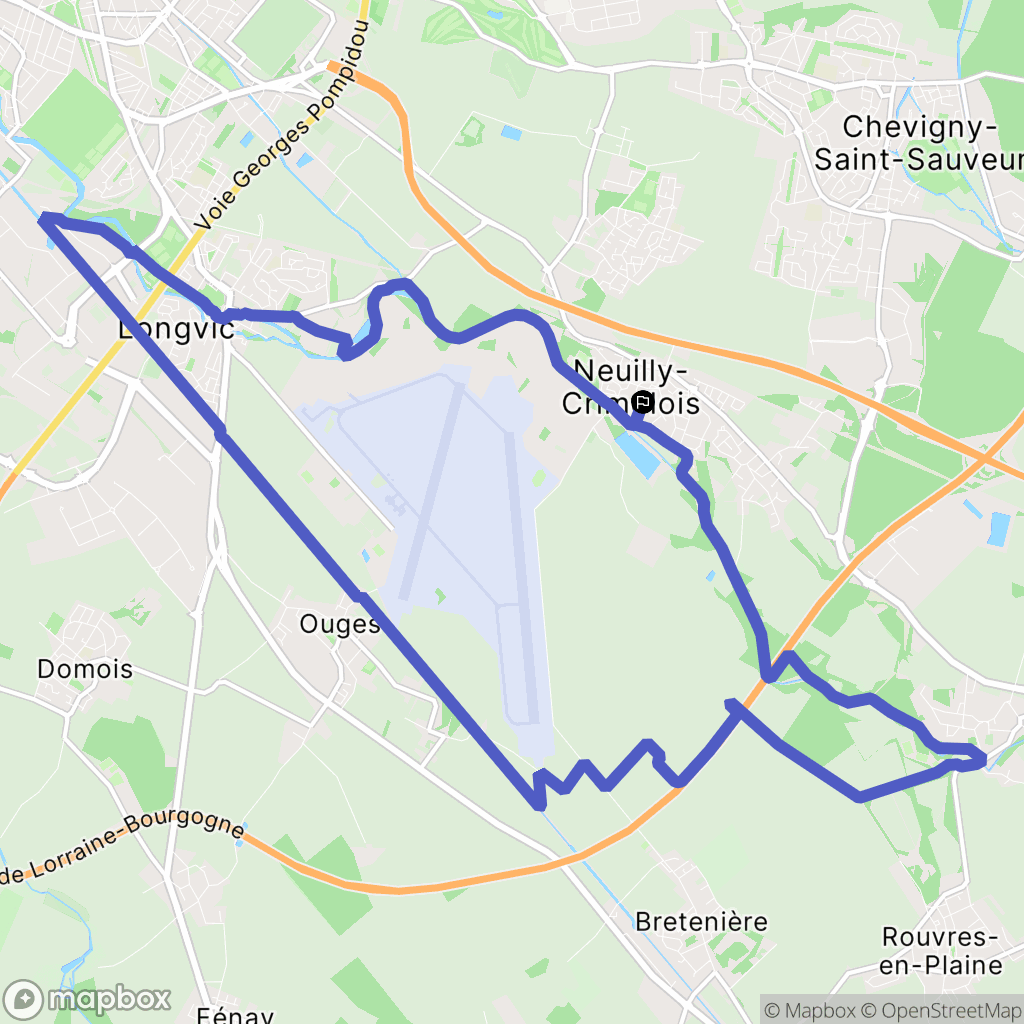 Neuilly-Crimolois : carte du parcours de randonnée - France