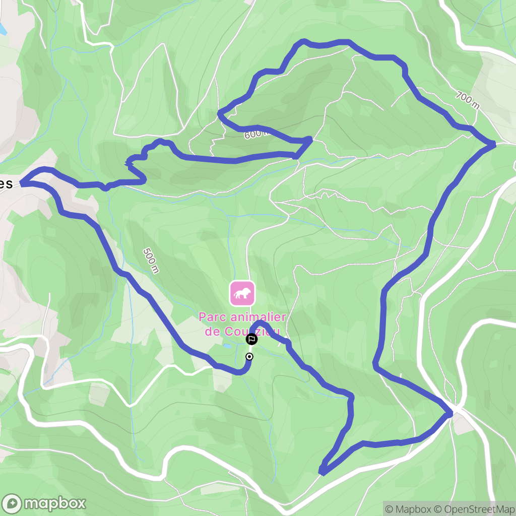 Courzieu : carte du parcours de randonnée - France