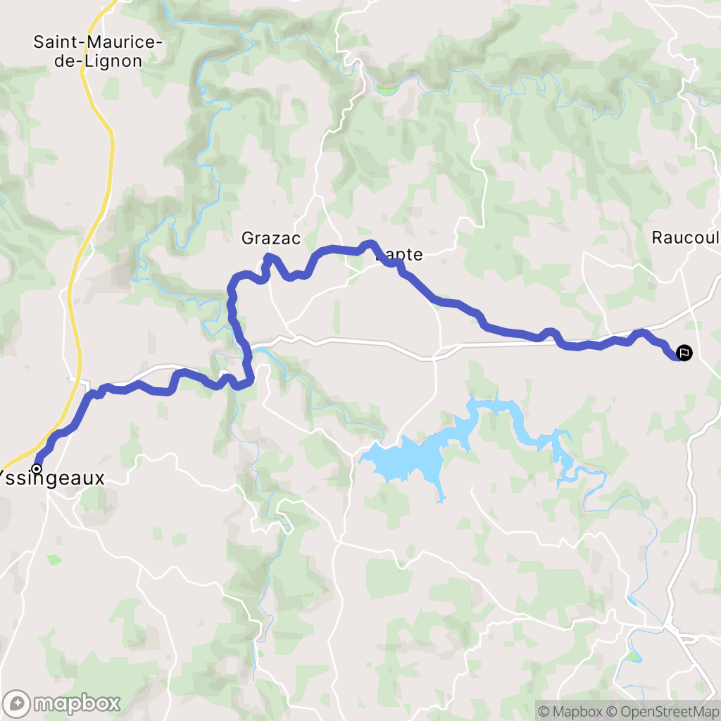 Yssingeaux : carte du parcours de randonnée - France