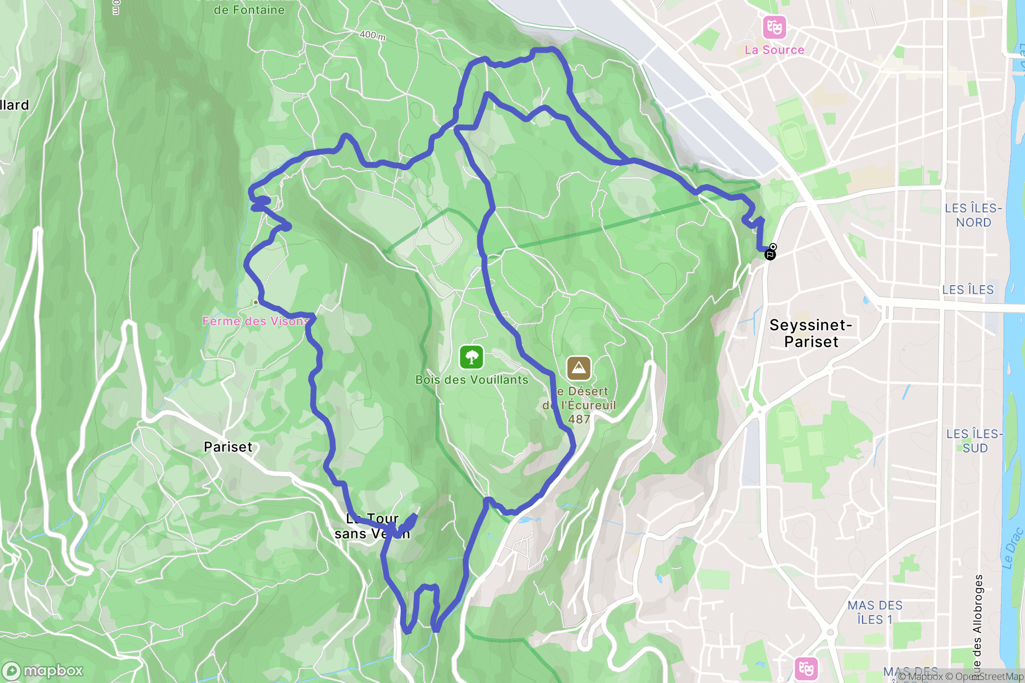 Seyssinet-Pariset : carte du parcours de randonnée - France